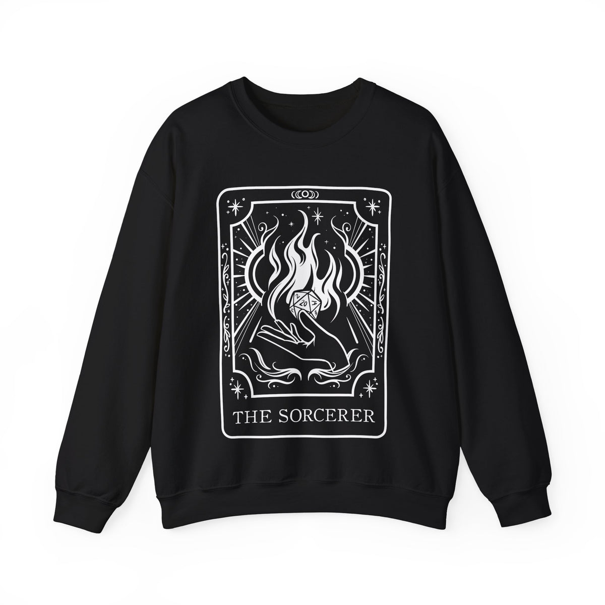 Sorcerer Tarot Card Gildan Sweatshirt Shirt | TTRPG Character Class Crewneck