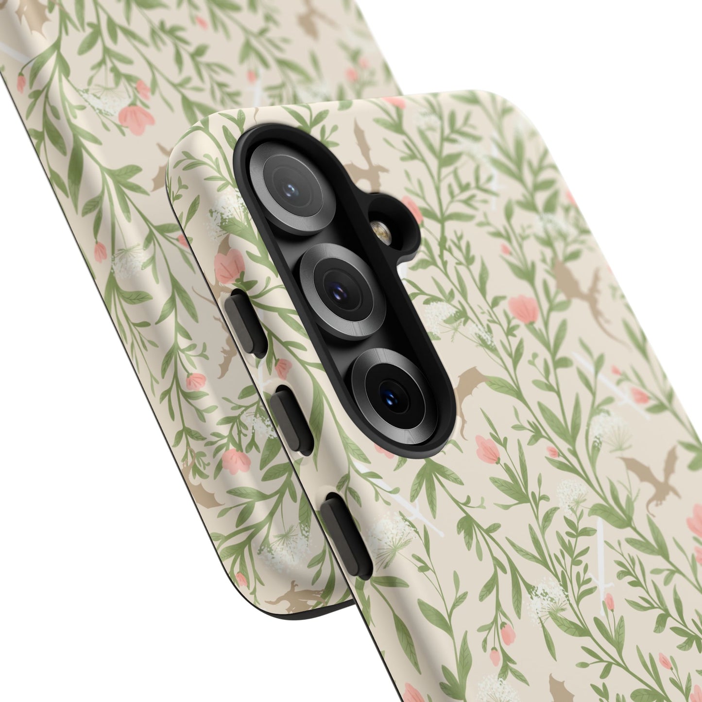 Fantasy Floral Dragons Tough Cases, Romantasy Reader Gift, Bookish Merch