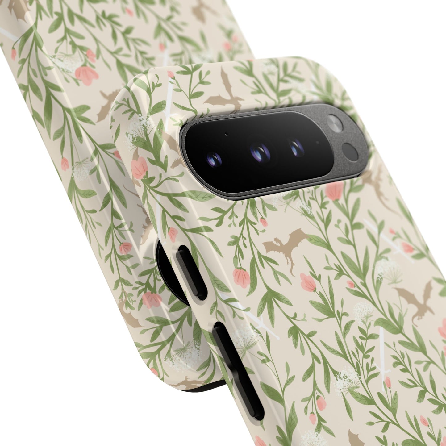 Fantasy Floral Dragons Tough Cases, Romantasy Reader Gift, Bookish Merch