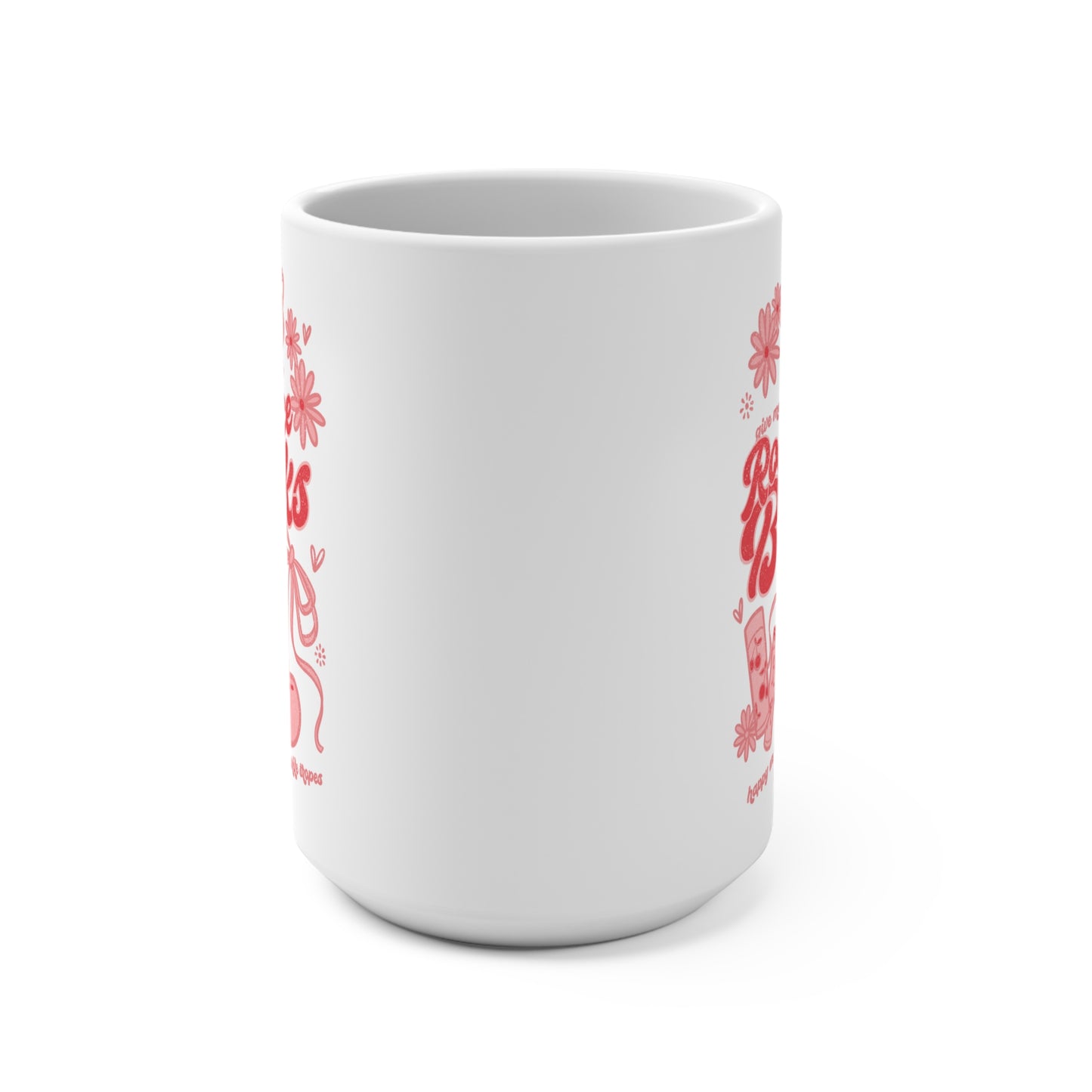 Romance Books Mug 15oz | Book Lover Coffee Cup | Pink Girly Bookish Mug Gift