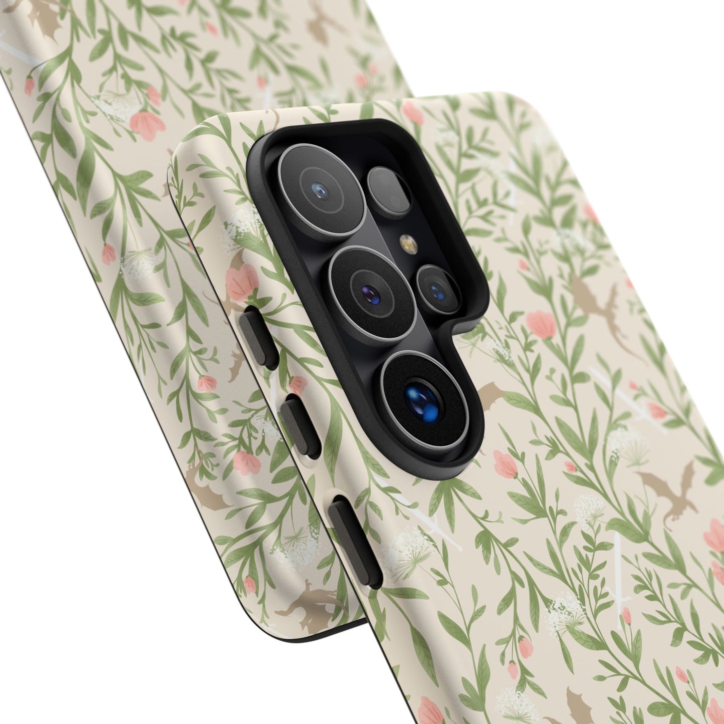 Fantasy Floral Dragons Tough Cases, Romantasy Reader Gift, Bookish Merch