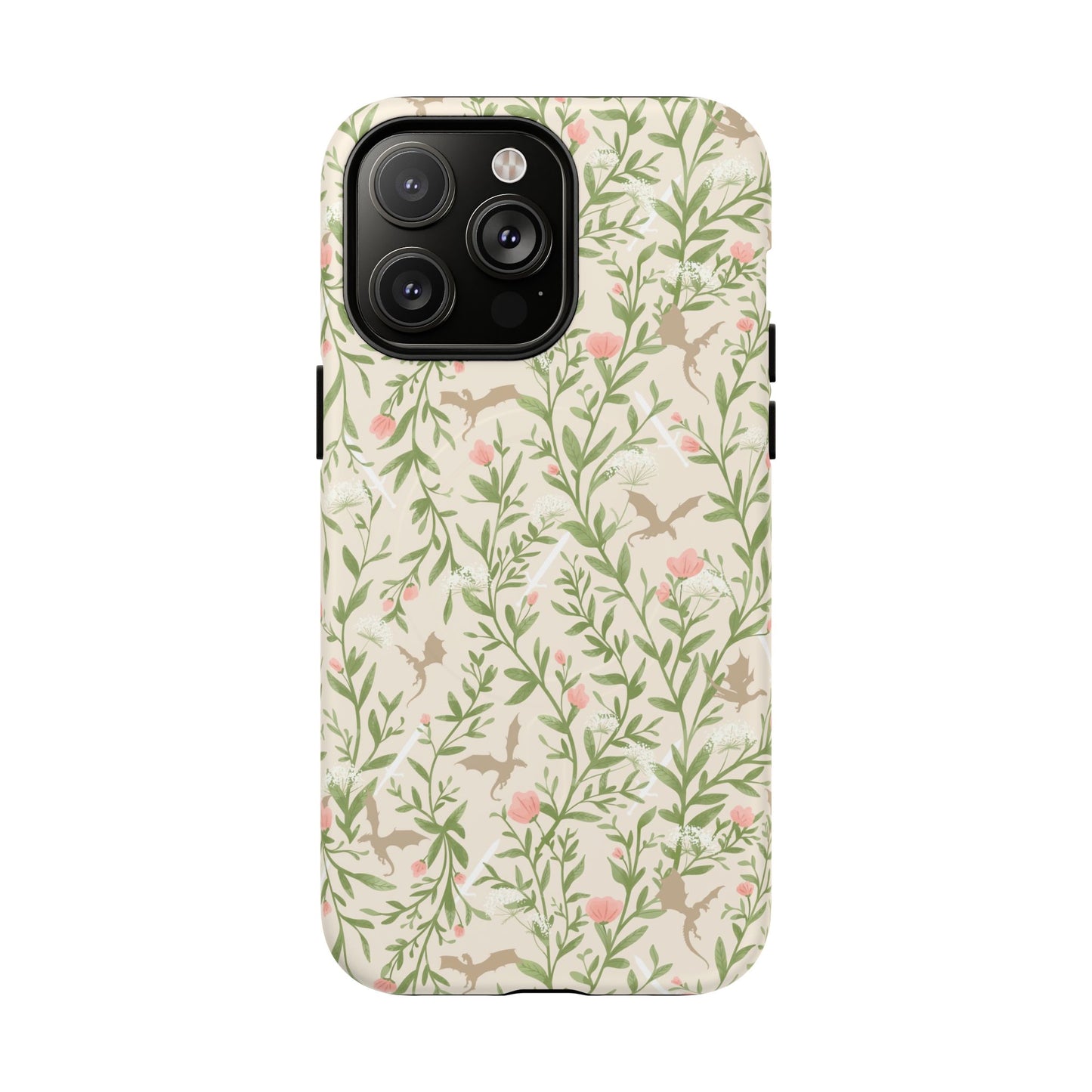 Floral Fantasy Dragons Tough Cases - MAGNETIC - Romantasy Reader Gift, Bookish Merch