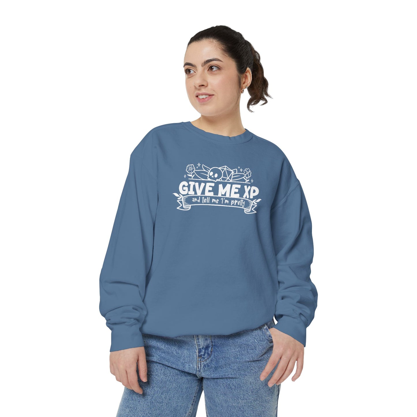 Give Me XP DTG Printed Sweatshirt - Comfort Colors
