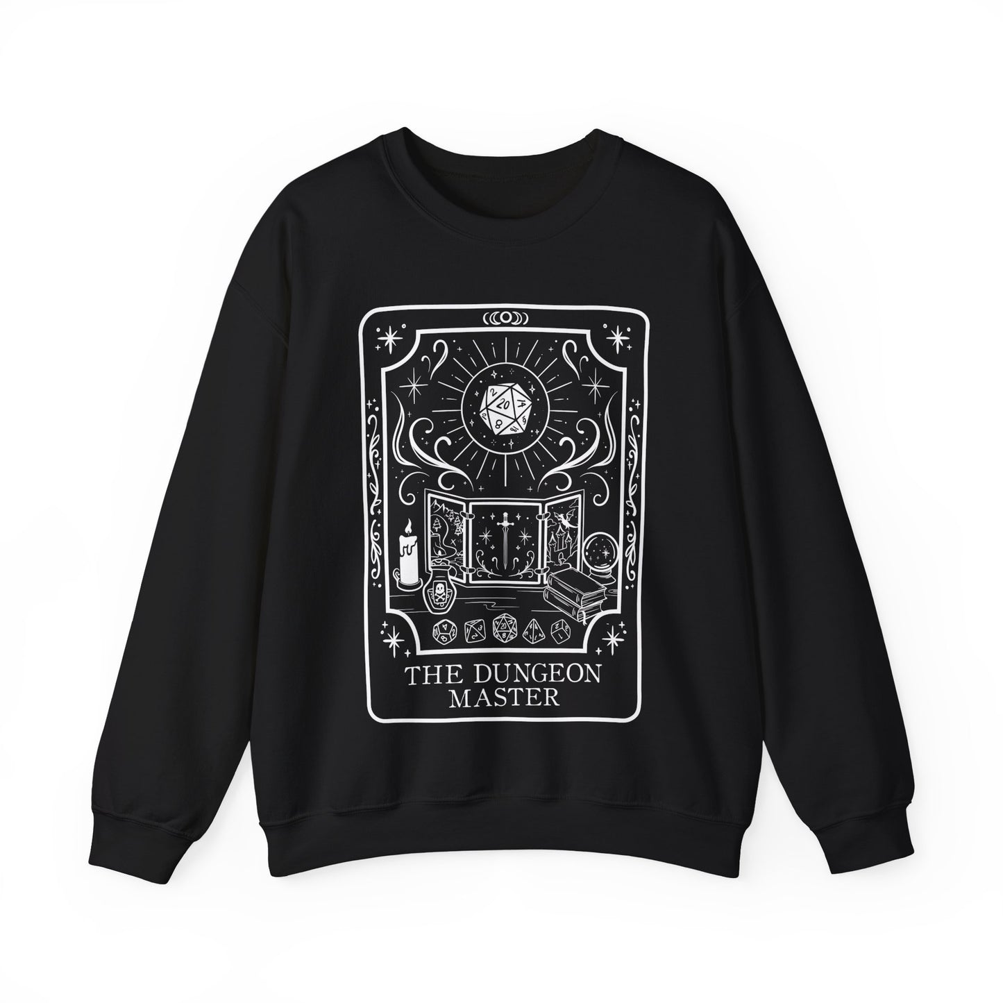 Dungeon Master Tarot Card Gildan Sweatshirt Shirt | TTRPG Character Class Crewneck