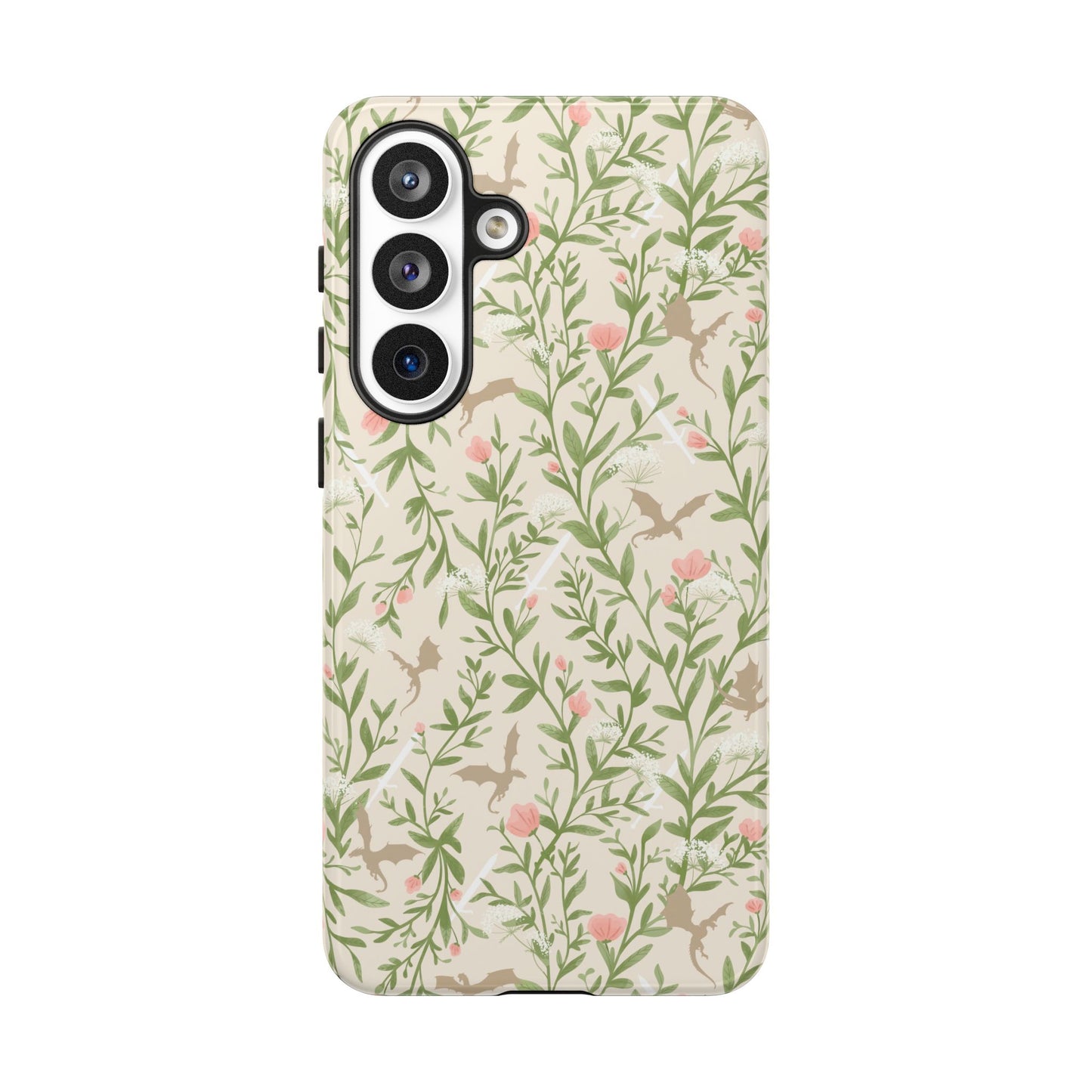 Fantasy Floral Dragons Tough Cases, Romantasy Reader Gift, Bookish Merch