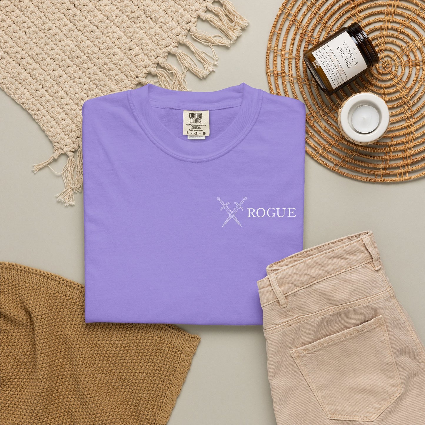 Rogue Tarot Card Comfort Colors Shirt | TTRPG Character Class Tee