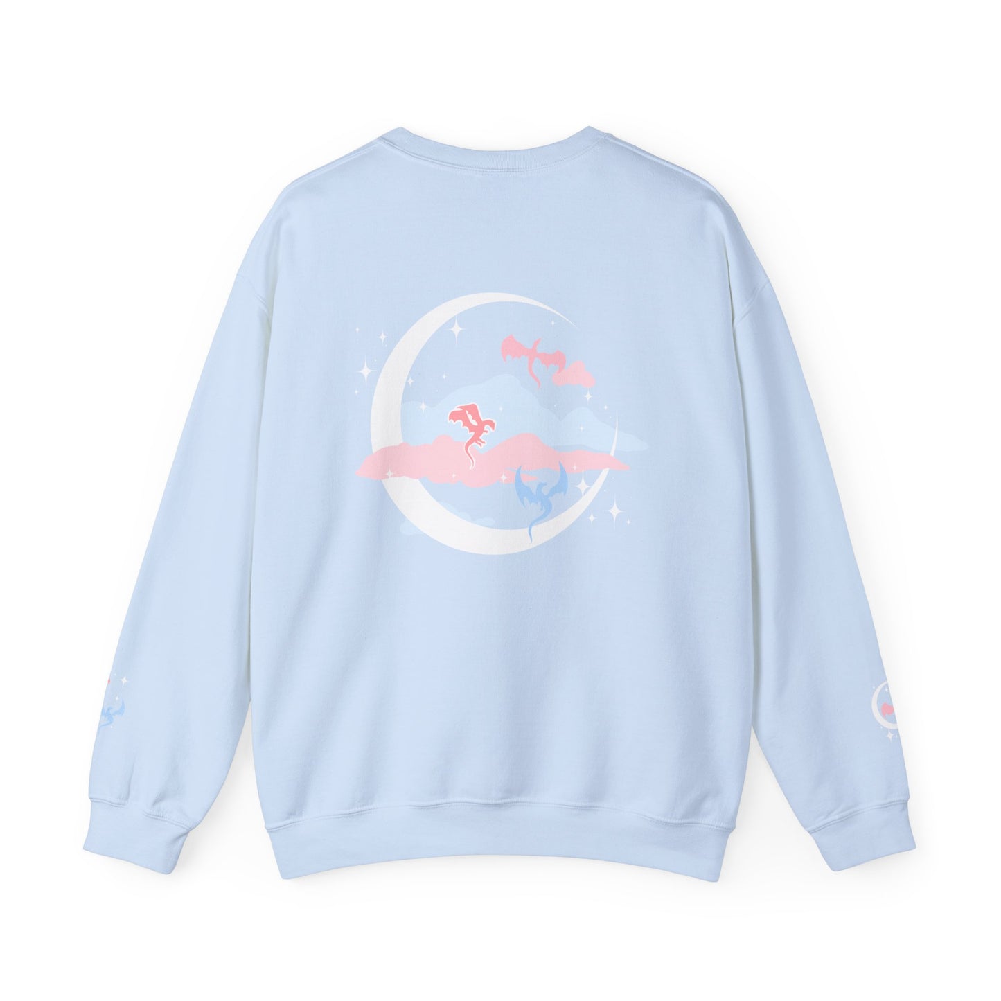 Celestial Dragons Fantasy Sweatshirt | Pastel Dragon Crewneck | Gift for Fantasy Lovers