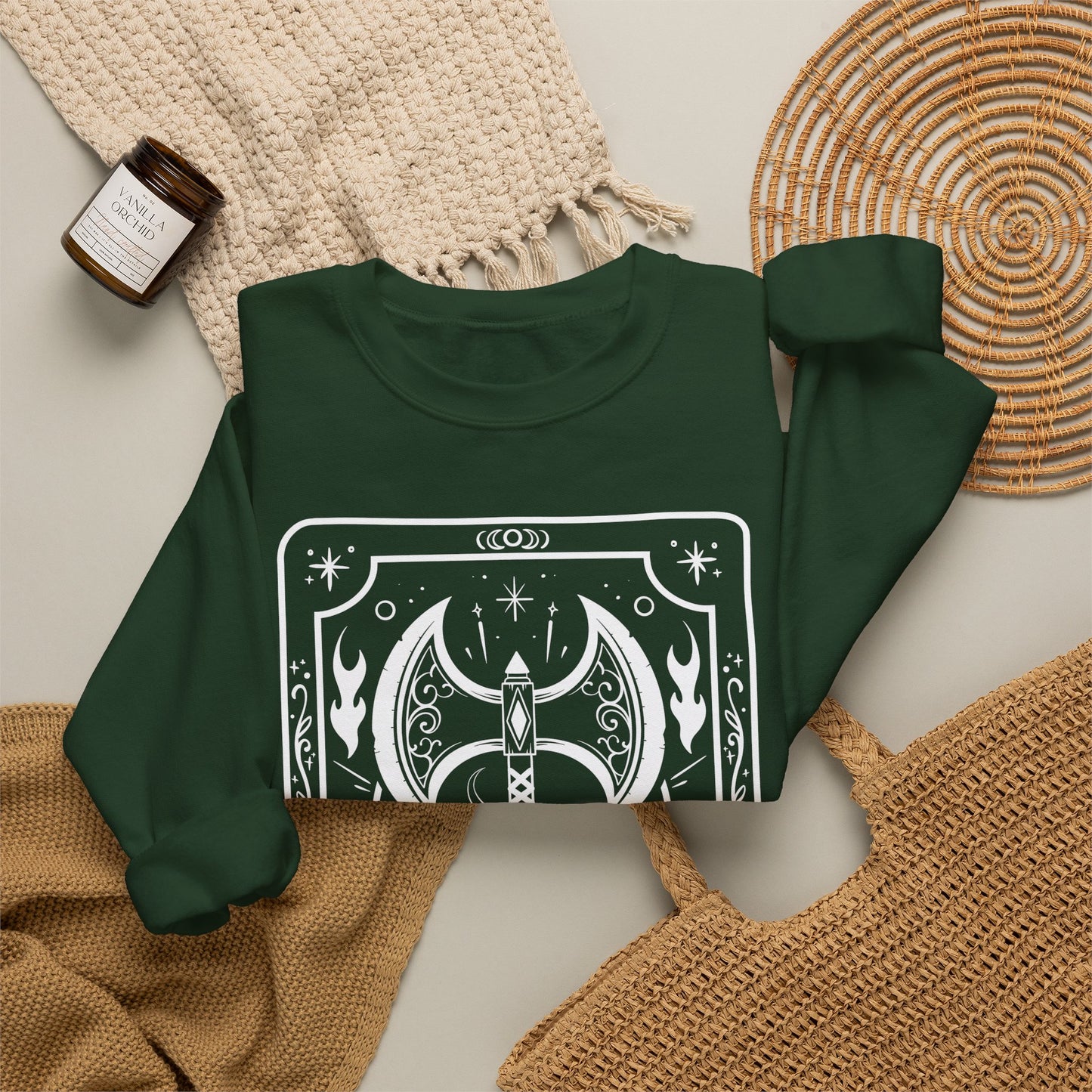 Barbarian Tarot Card Gildan Sweatshirt Shirt | TTRPG Character Class Crewneck