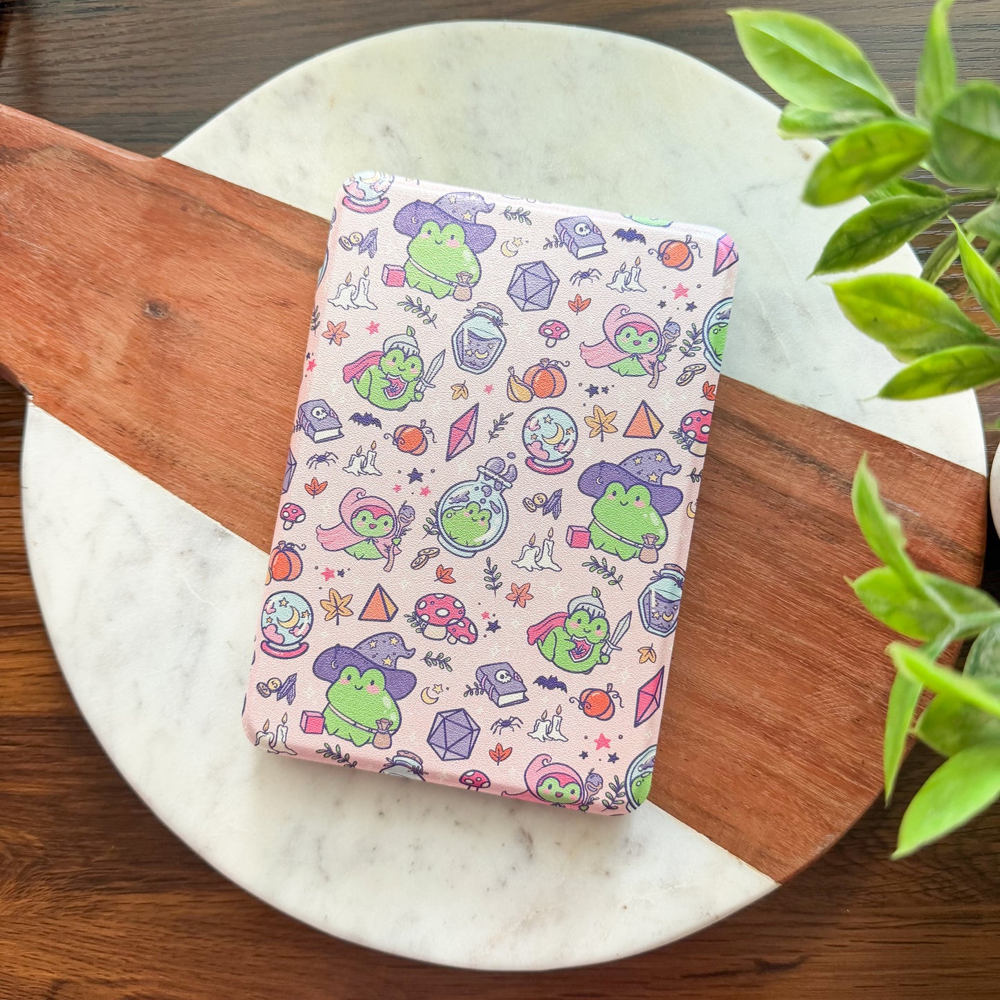 Fantasy TTRPG Frogs Kindle Case | Clear Back With Hand Strap | 6” Kindle Case