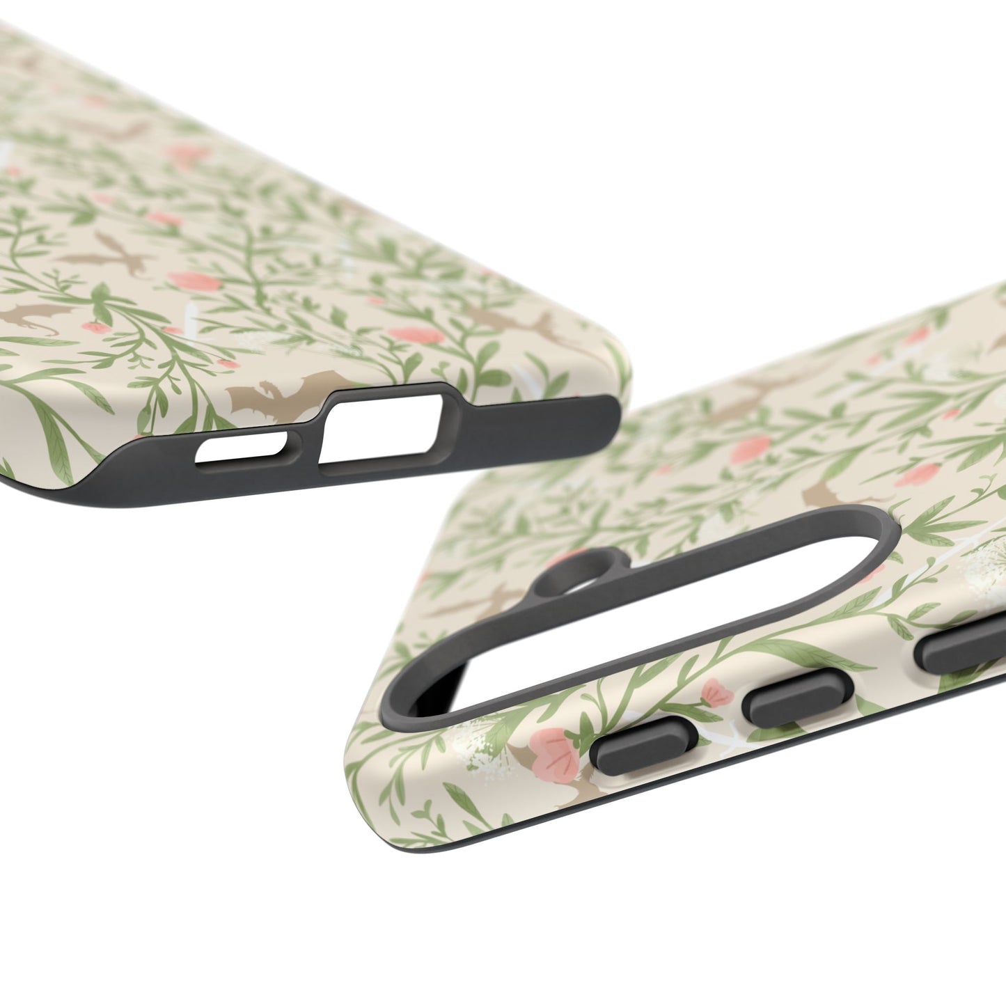 Fantasy Floral Dragons Tough Cases, Romantasy Reader Gift, Bookish Merch