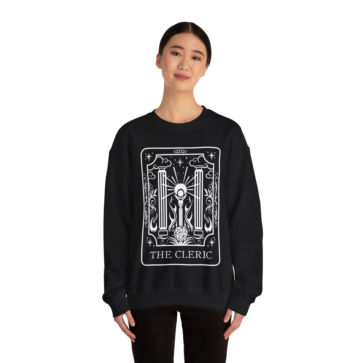 Cleric Tarot Card Gildan Sweatshirt Shirt | TTRPG Character Class Crewneck