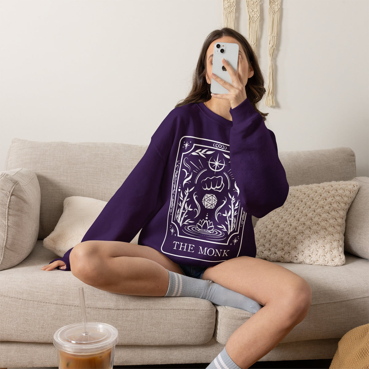Monk Tarot Card Gildan Sweatshirt Shirt | TTRPG Character Class Crewneck