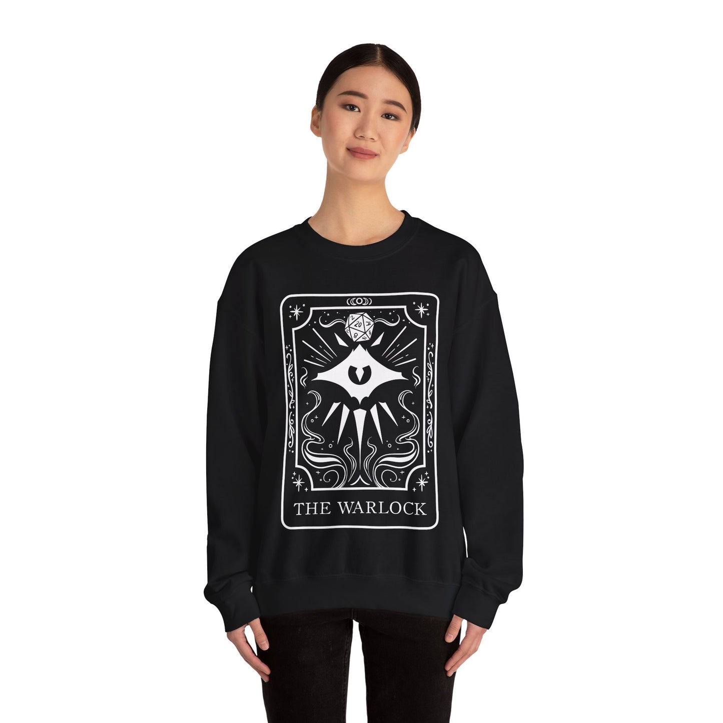 Warlock Tarot Card Gildan Sweatshirt Shirt | TTRPG Character Class Crewneck