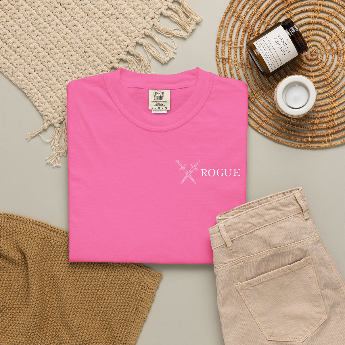 Rogue Tarot Card Comfort Colors Shirt | TTRPG Character Class Tee