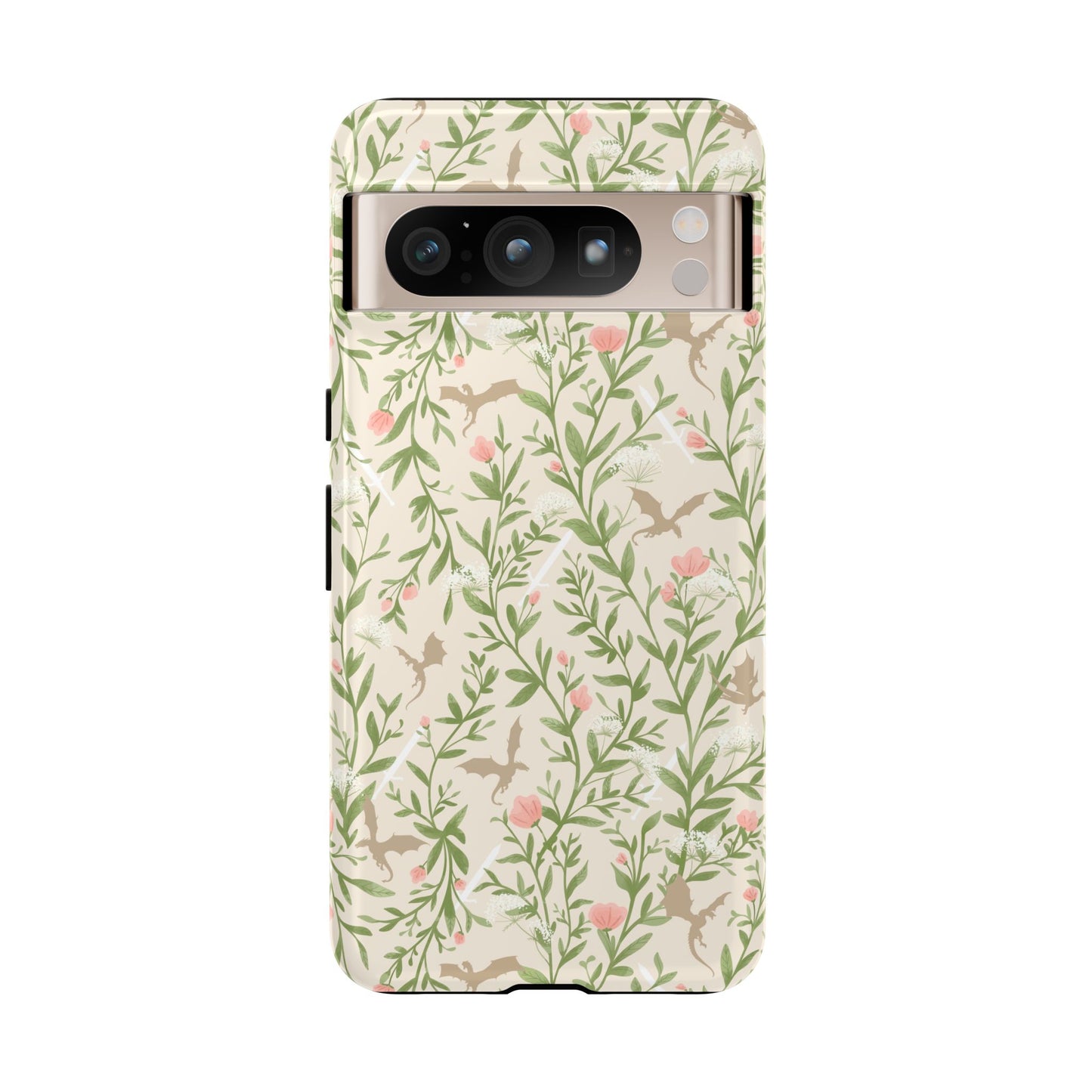 Fantasy Floral Dragons Tough Cases, Romantasy Reader Gift, Bookish Merch