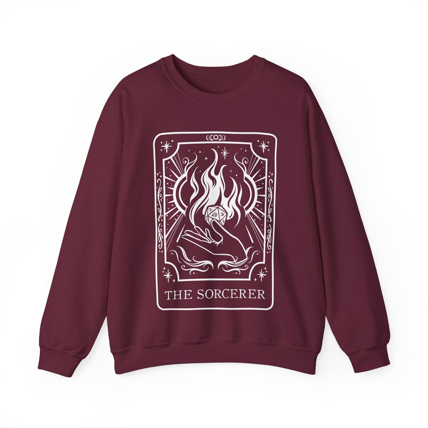 Sorcerer Tarot Card Gildan Sweatshirt Shirt | TTRPG Character Class Crewneck