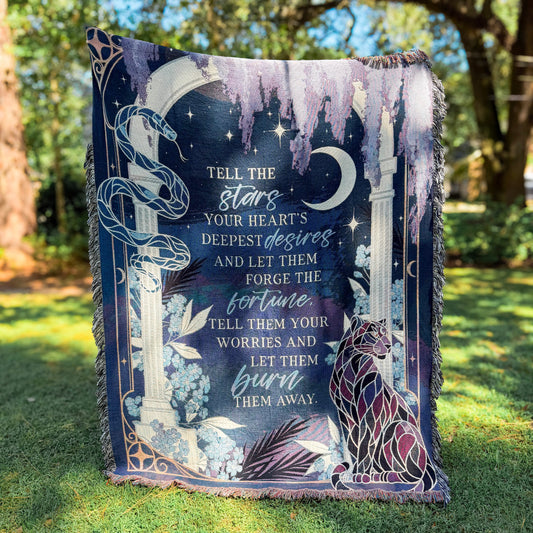 Tell The Stars Woven Blanket | Officially Licensed Fatesworn Saga Throw | Scars Beneath a Serpent's Scales Merch