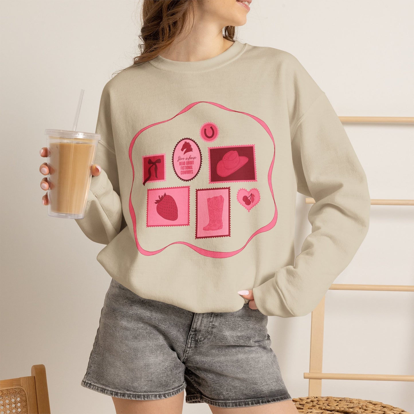 Save a Horse, Read About Fictional Cowboys Sweatshirt | Cowboy Romance Reader Crewneck