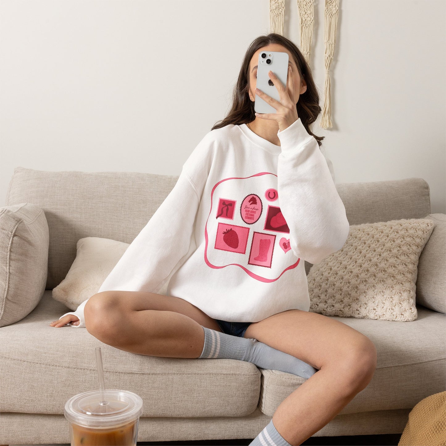 Save a Horse, Read About Fictional Cowboys Sweatshirt | Cowboy Romance Reader Crewneck