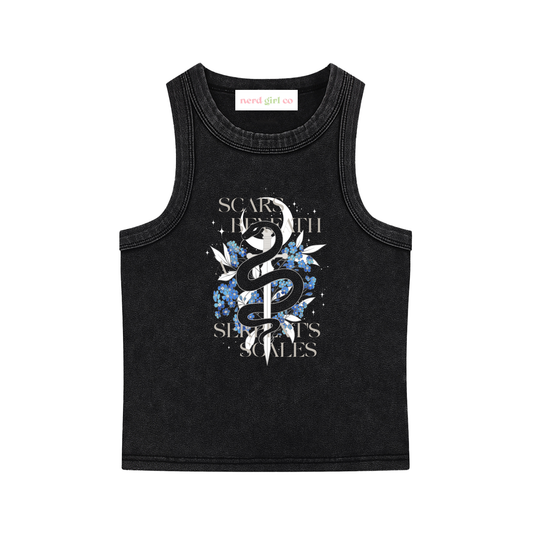 Scars Beneath a Serpent’s Scales Snake & Sword Snow Wash Tank Top | Officially Licensed Nicole Platania Apparel