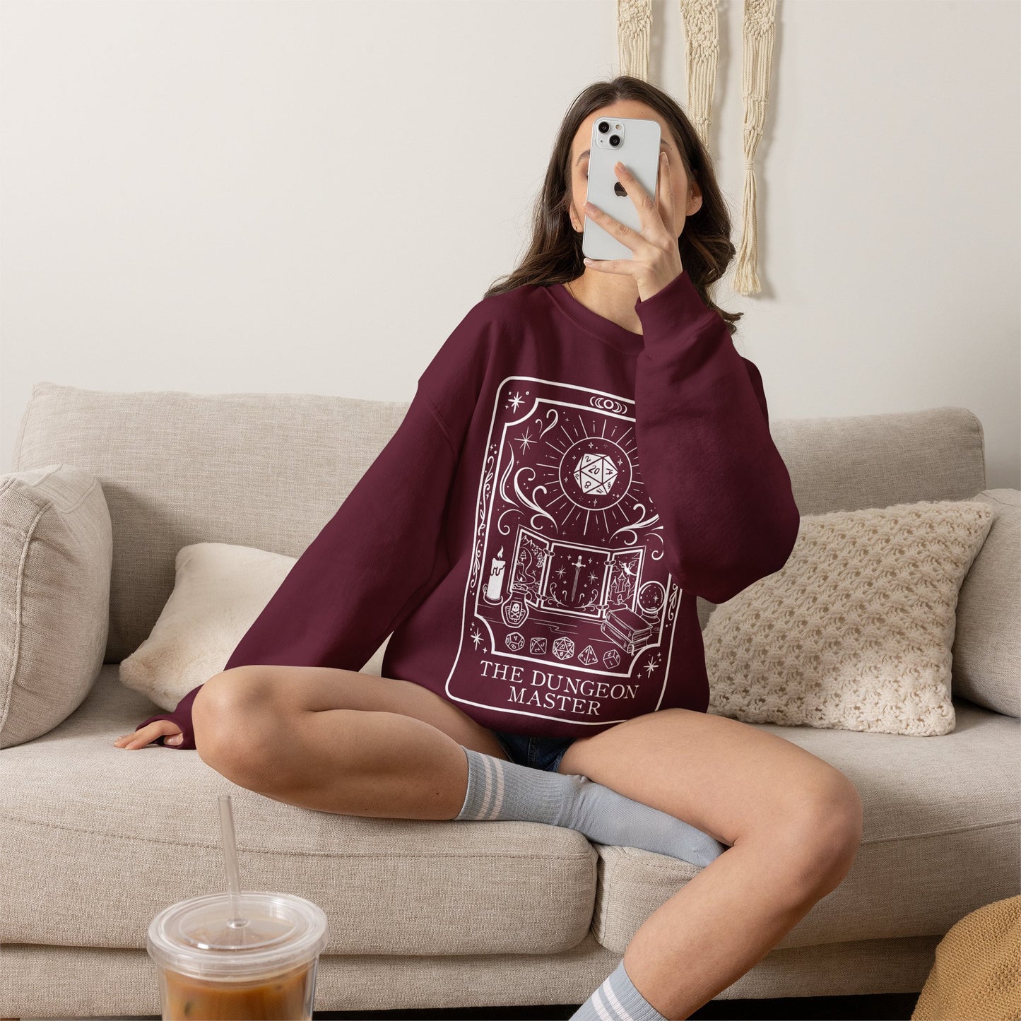Dungeon Master Tarot Card Gildan Sweatshirt Shirt | TTRPG Character Class Crewneck