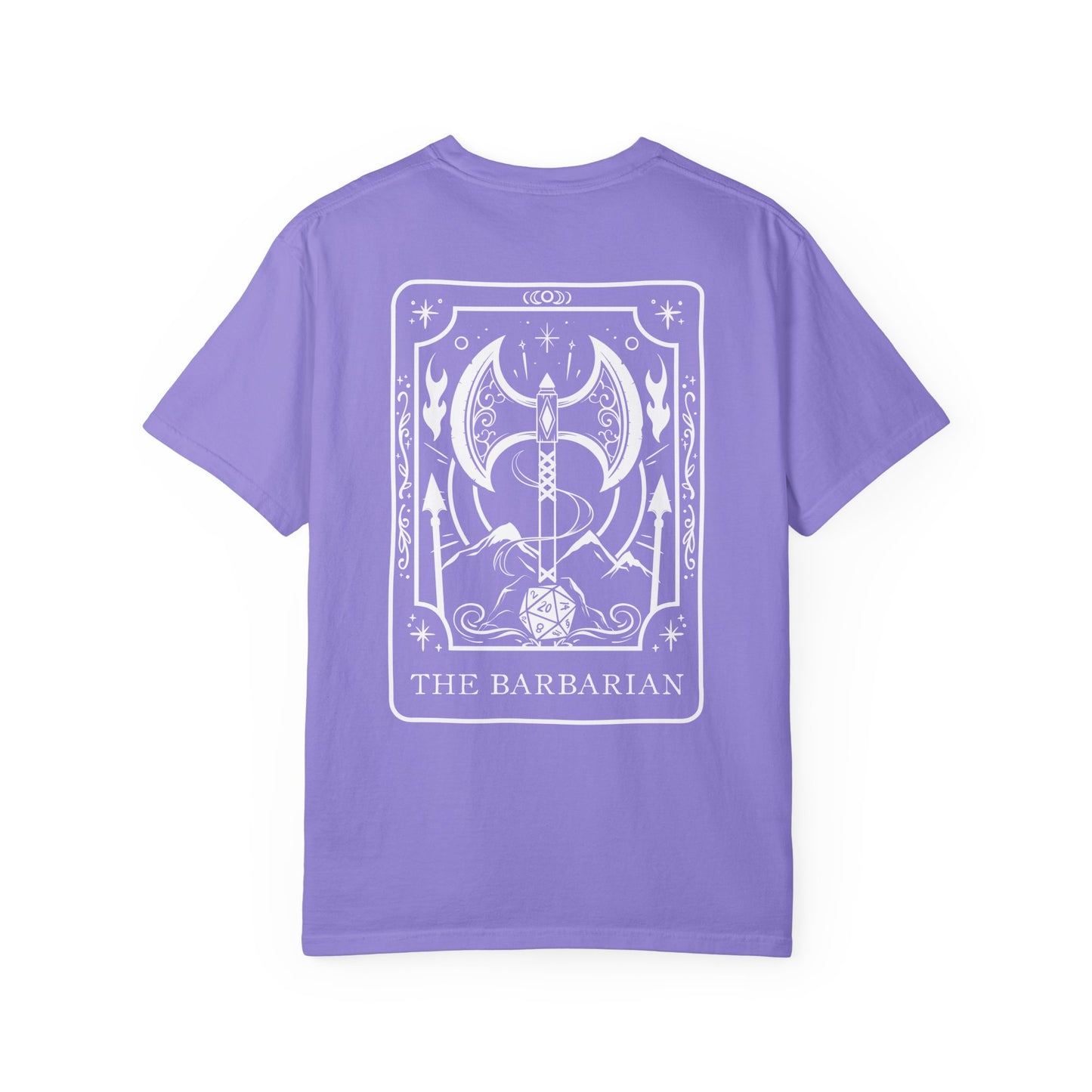 Barbarian Tarot Card Comfort Colors Shirt | TTRPG Character Class Tee