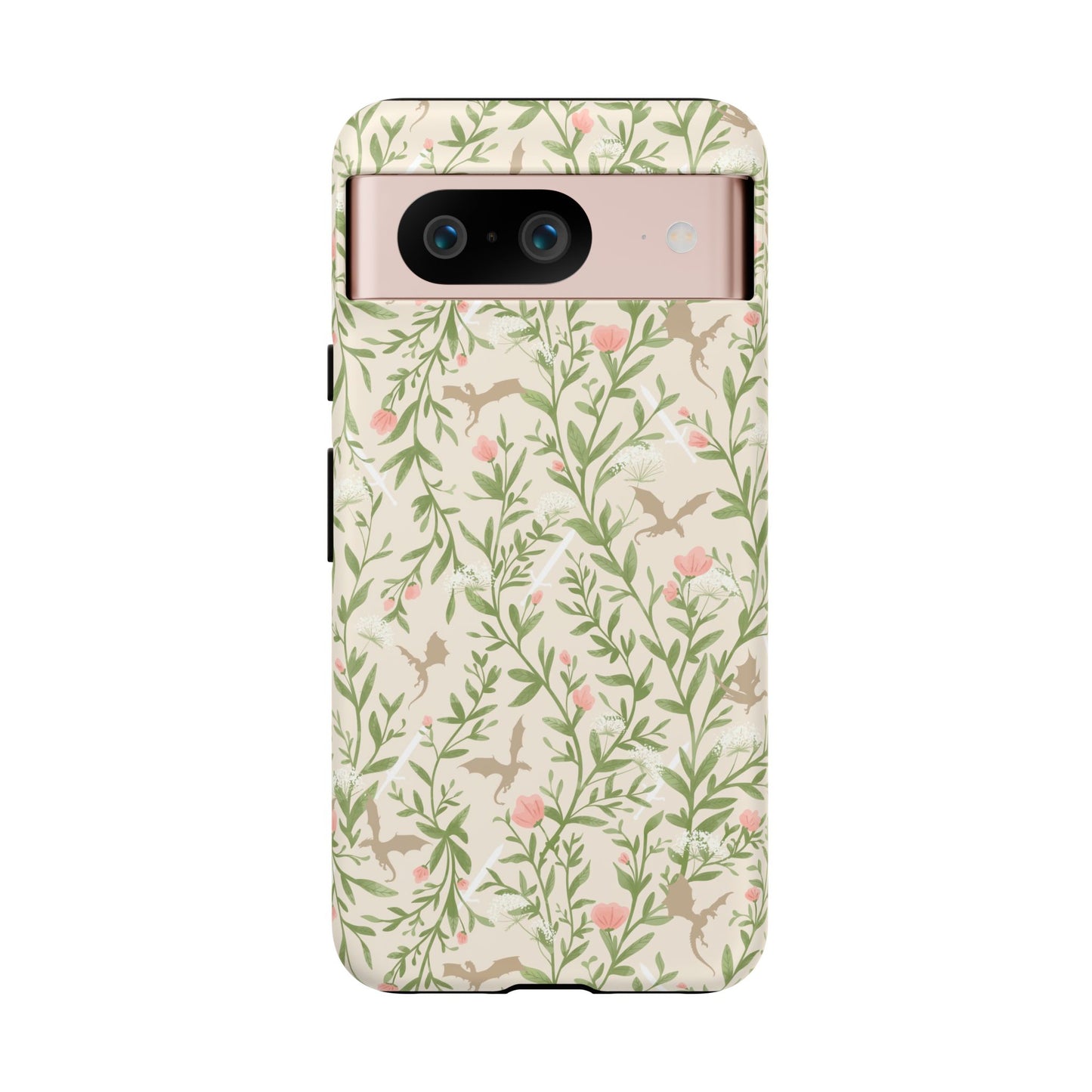 Fantasy Floral Dragons Tough Cases, Romantasy Reader Gift, Bookish Merch