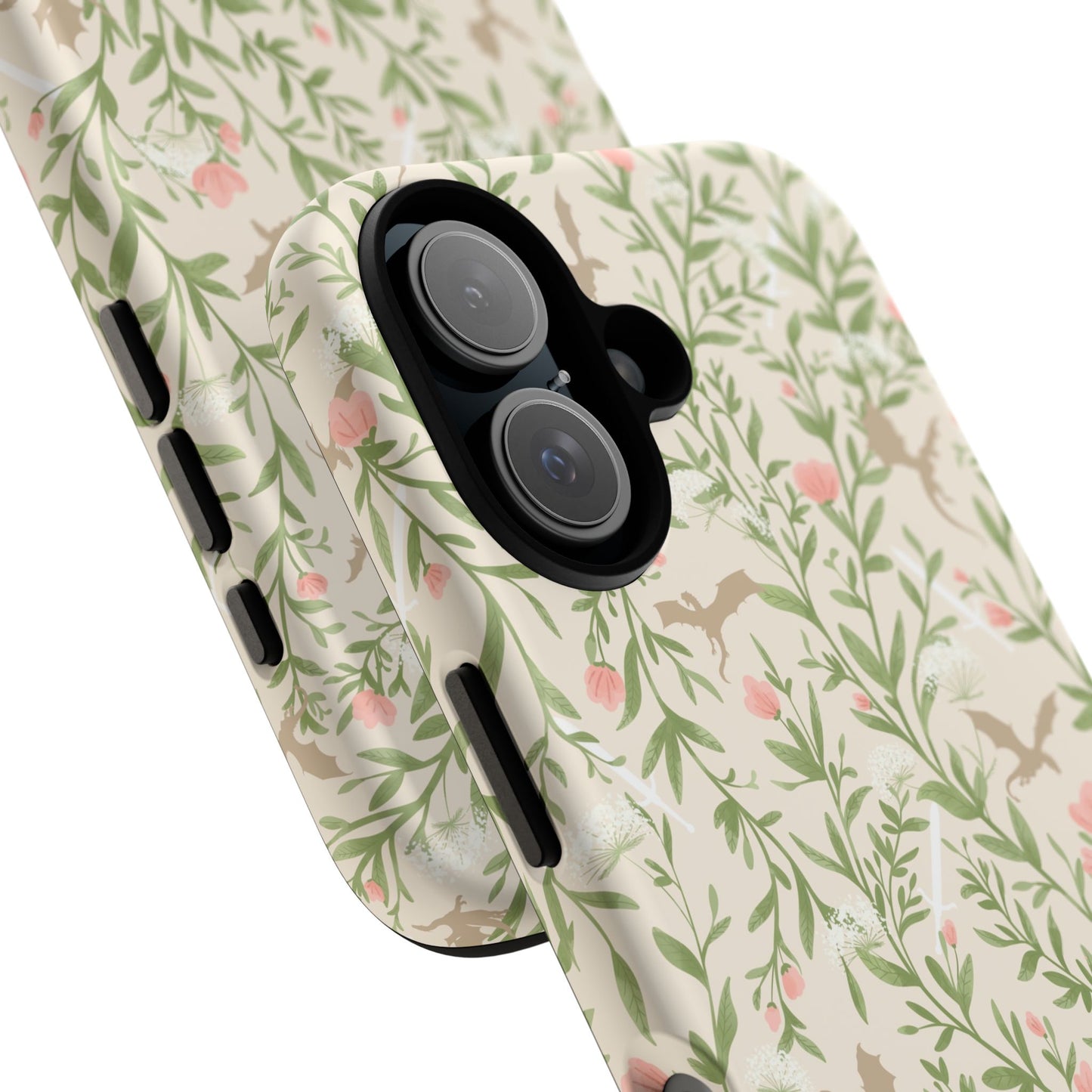 Fantasy Floral Dragons Tough Cases, Romantasy Reader Gift, Bookish Merch