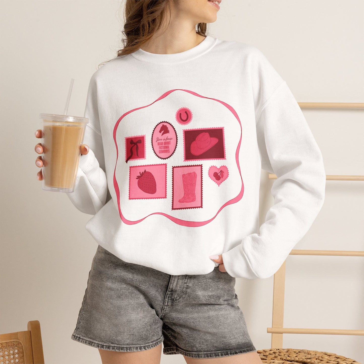 Save a Horse, Read About Fictional Cowboys Sweatshirt | Cowboy Romance Reader Crewneck