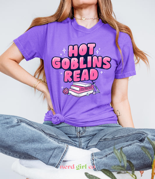 Hot Goblins Read Fantasy Reader Shirt | Book Lover & TTRPG Graphic Tee