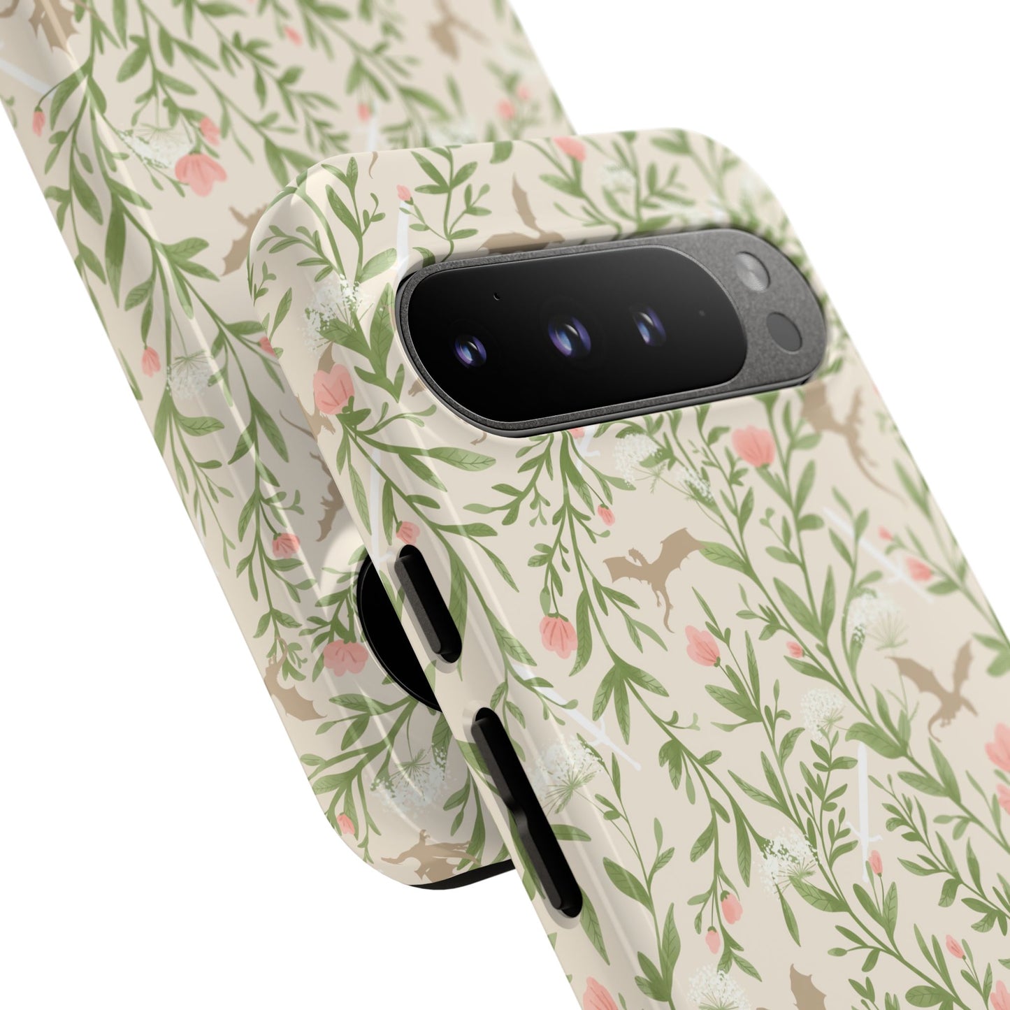 Fantasy Floral Dragons Tough Cases, Romantasy Reader Gift, Bookish Merch