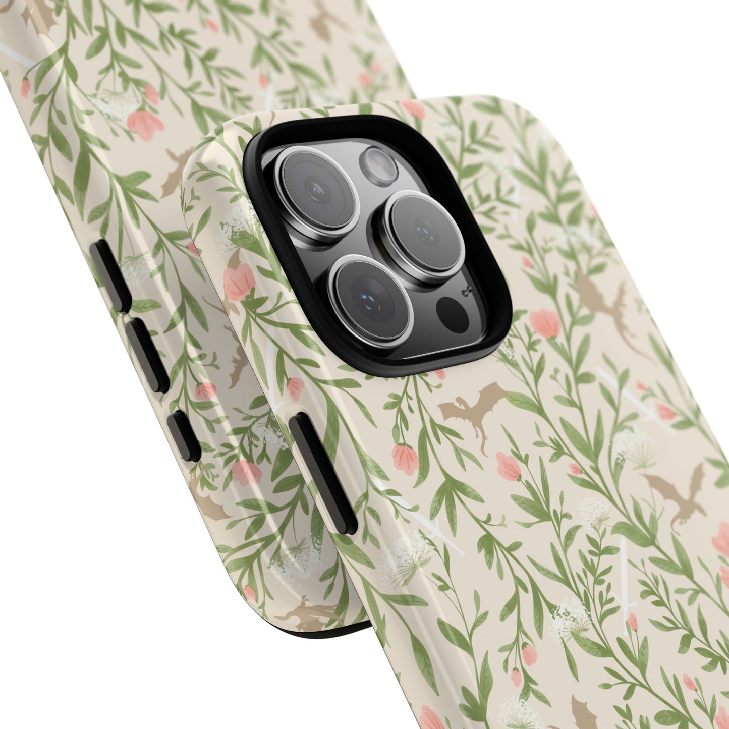 Fantasy Floral Dragons Tough Cases, Romantasy Reader Gift, Bookish Merch
