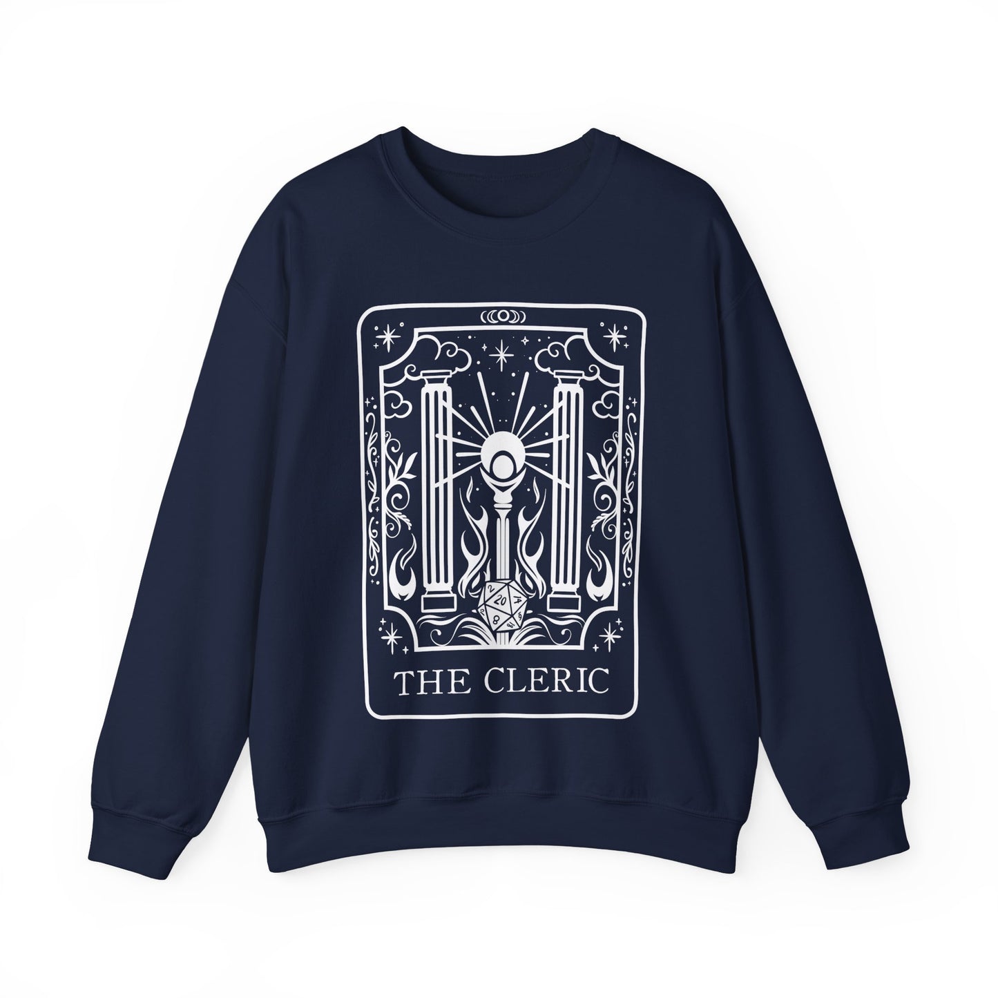 Cleric Tarot Card Gildan Sweatshirt Shirt | TTRPG Character Class Crewneck