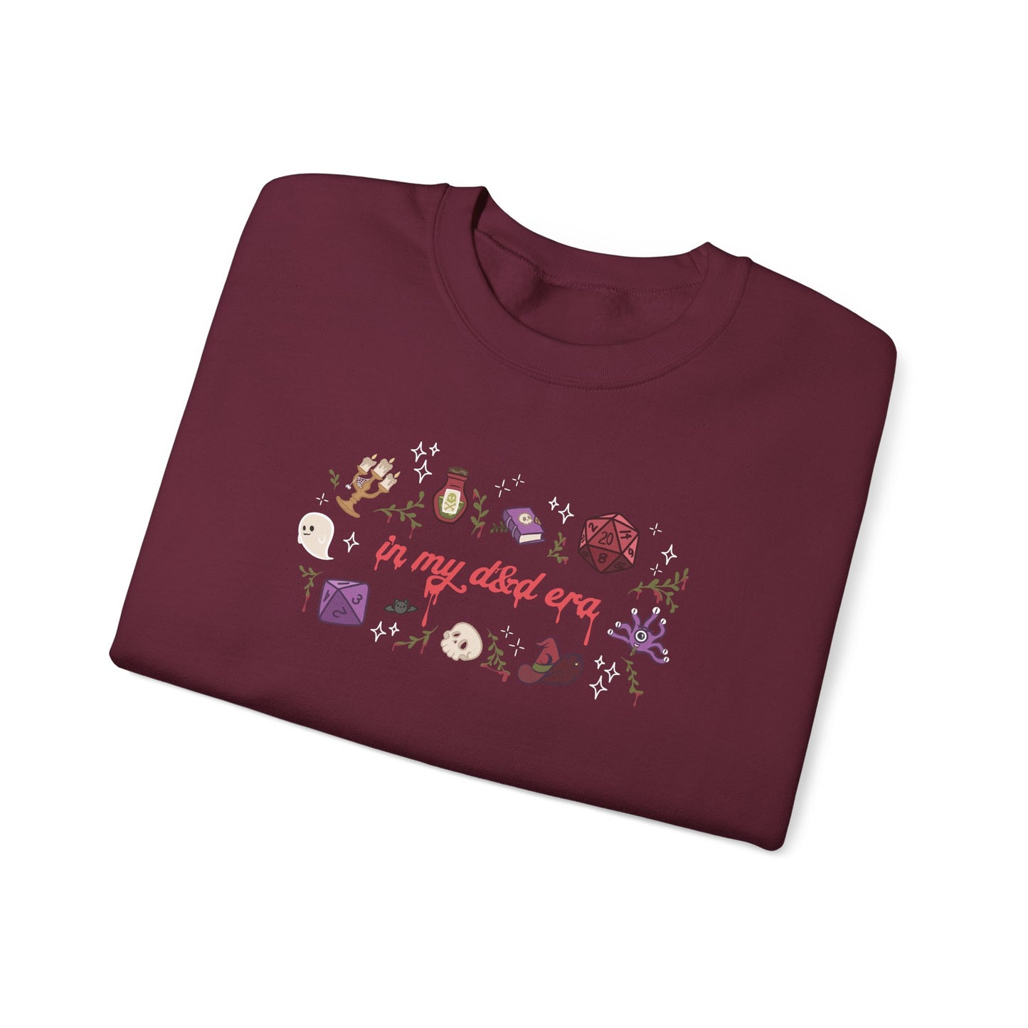 “In My Fantasy Era” Gildan Sweatshirt | Dark Academia TTRPG Crewneck | Witchy Dice & Potion Graphic Sweatshirt