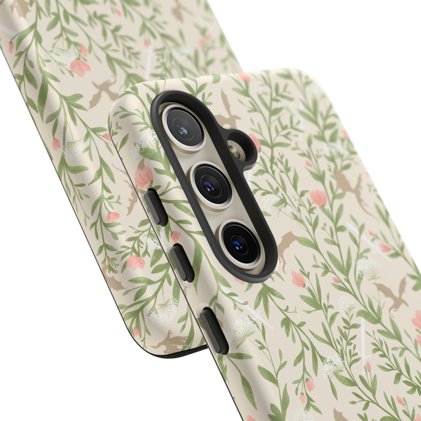 Fantasy Floral Dragons Tough Cases, Romantasy Reader Gift, Bookish Merch