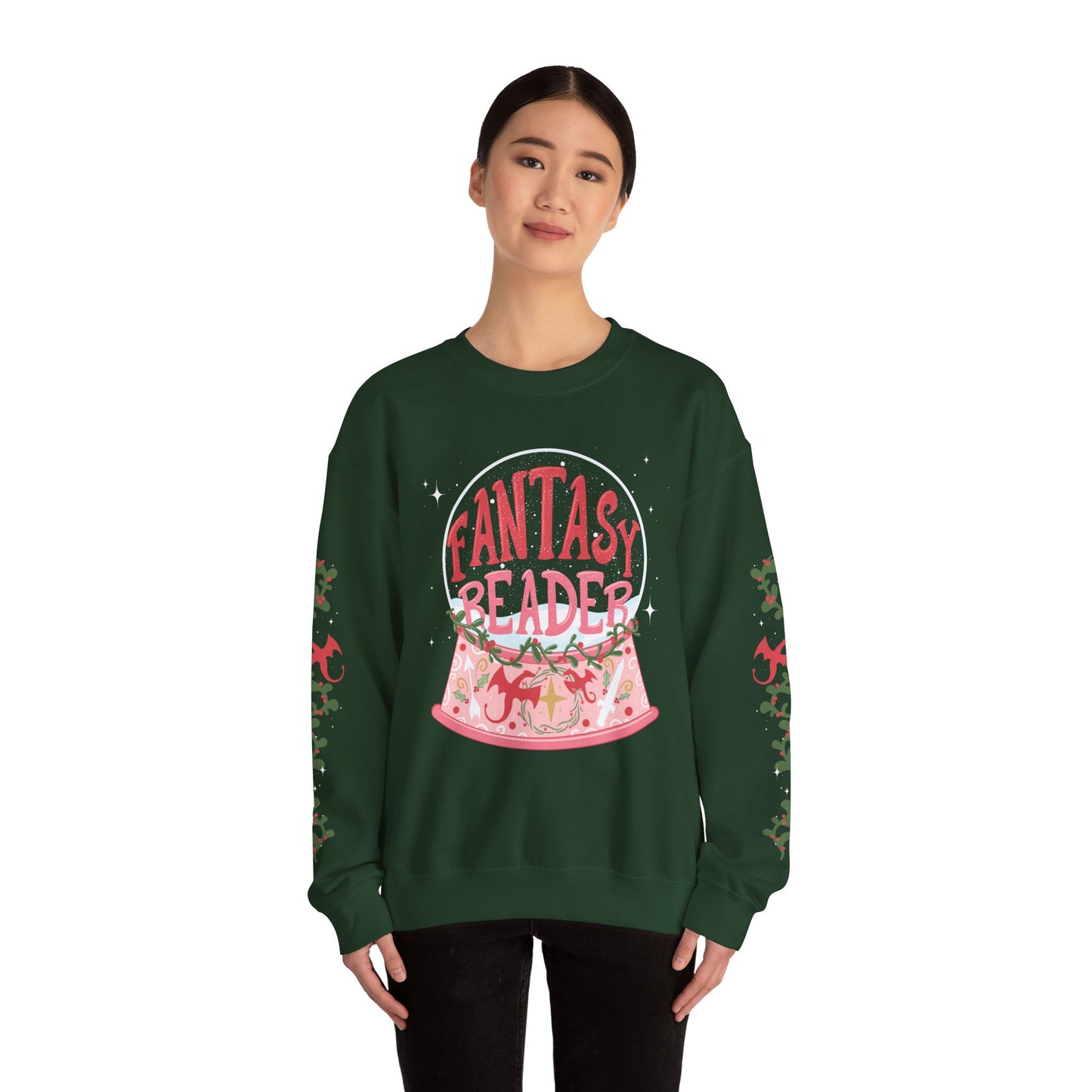 Fantasy Reader Snowglobe Sweatshirt | Bookish Christmas Gift | Book Lover Crewneck