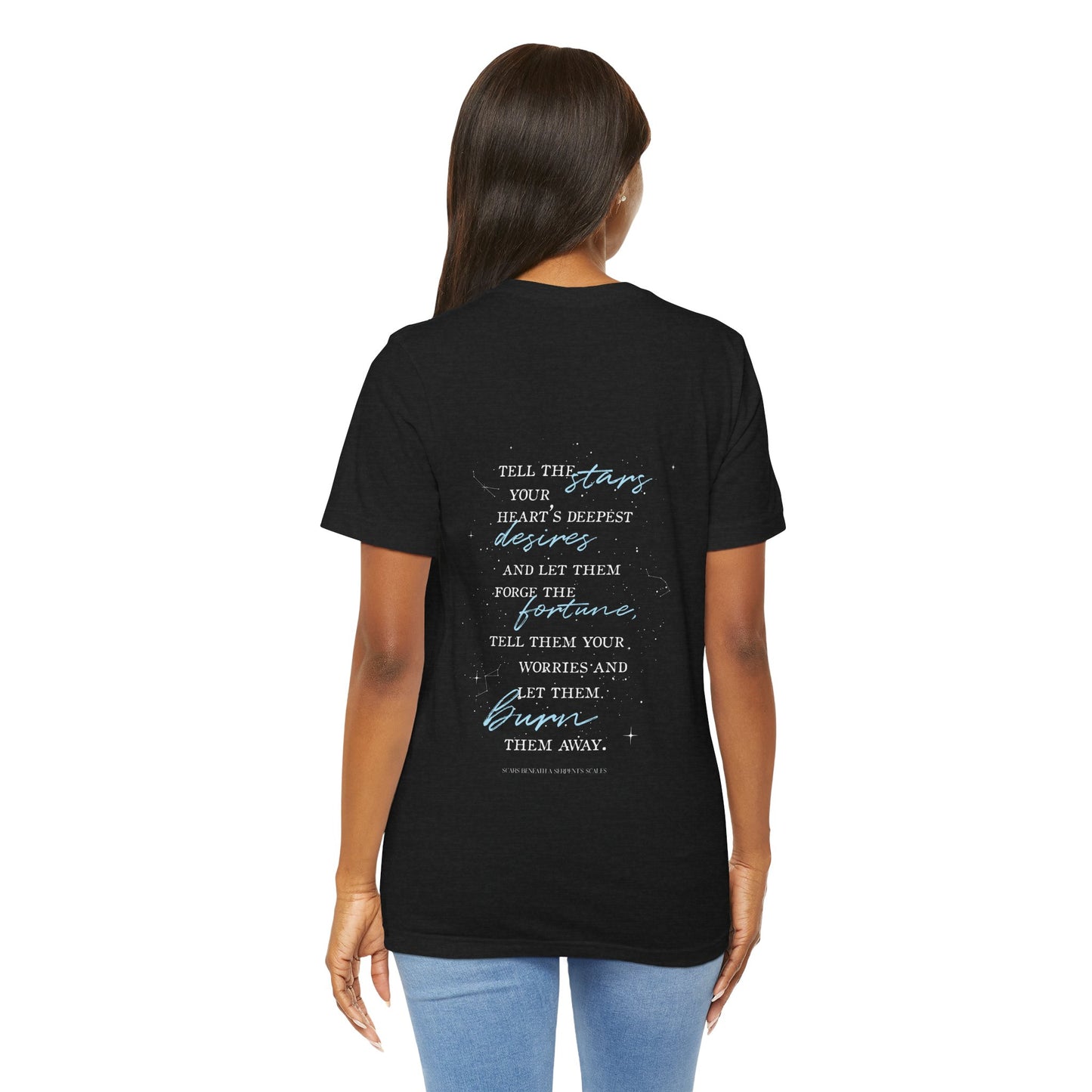 Tell the Stars Bella+Canvas Tee | Officially Licensed Scars Beneath A Serpent’s Scales Nicole Platania Fantasy Romance Shirt