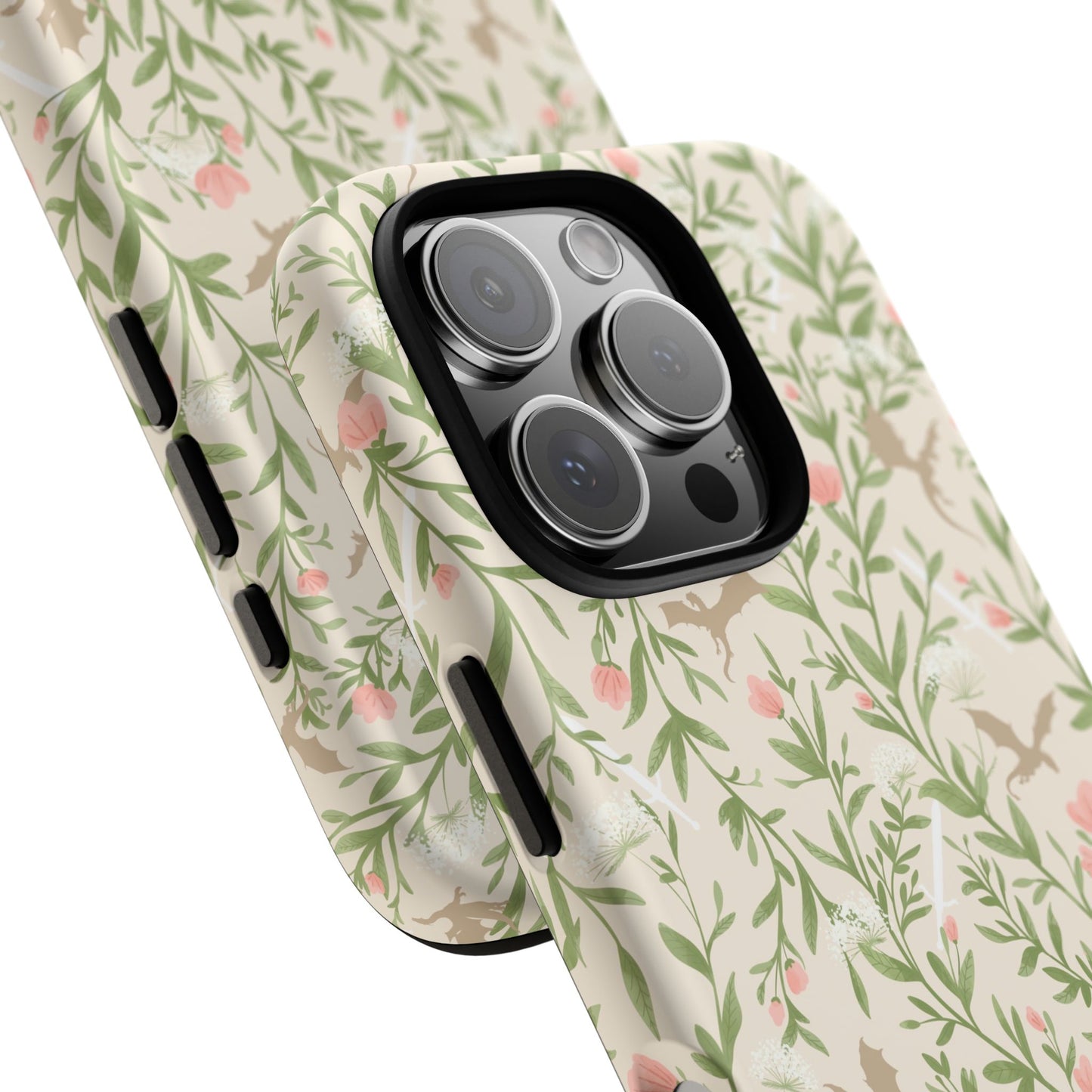 Fantasy Floral Dragons Tough Cases, Romantasy Reader Gift, Bookish Merch