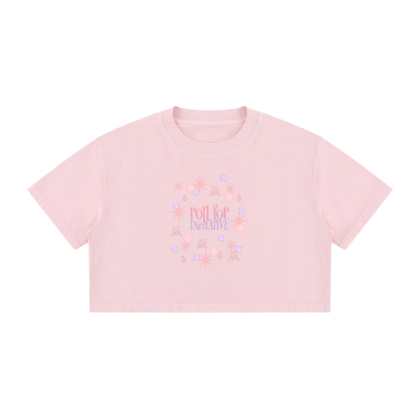Roll for Initiative Women’s Cropped Tee | Cute D20 RPG Crop Top | Fantasy Gamer Shirt