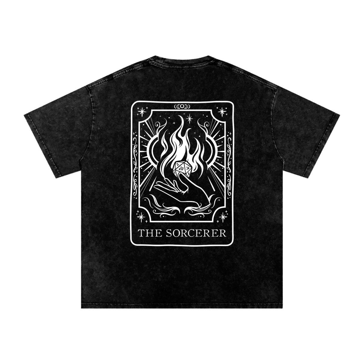 Sorcerer Tarot Card Snow Wash Cotton Shirt | TTRPG Character Class Tee