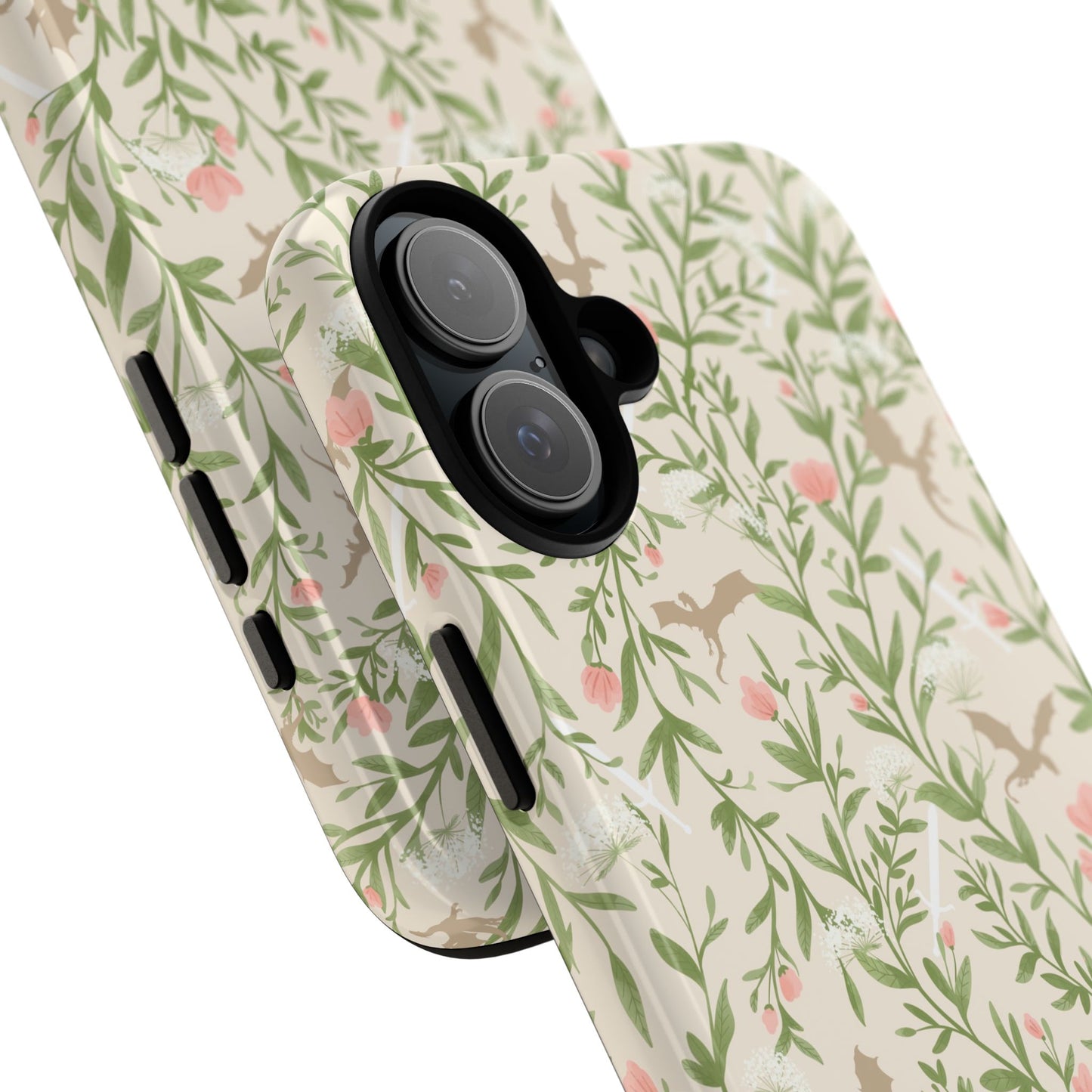 Fantasy Floral Dragons Tough Cases, Romantasy Reader Gift, Bookish Merch