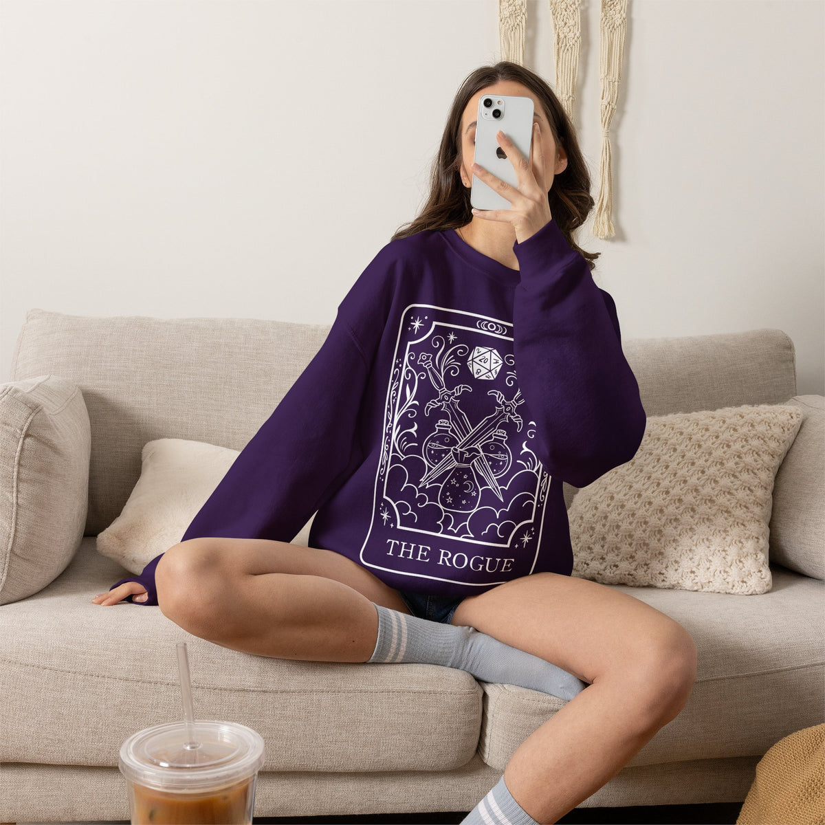 Rogue Tarot Card Gildan Sweatshirt Shirt | TTRPG Character Class Crewneck