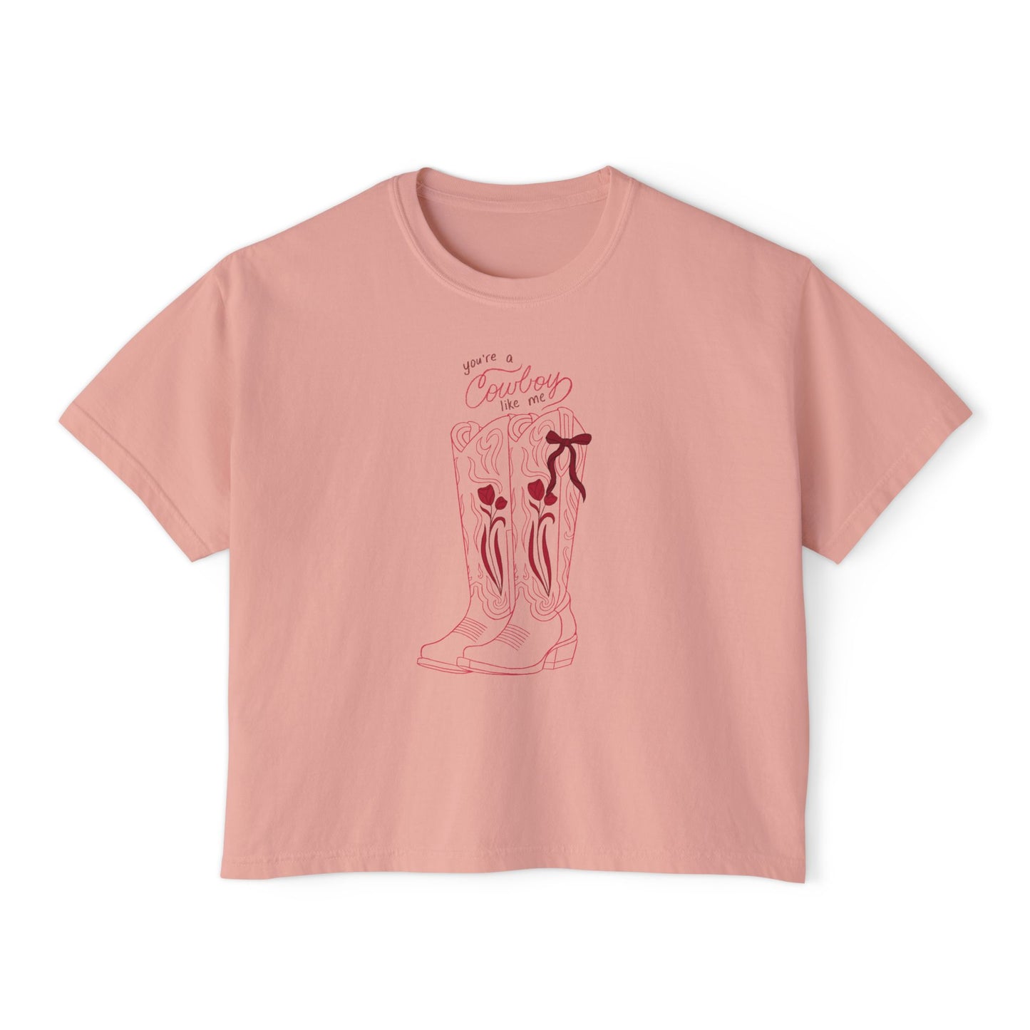 You’re a Cowboy Like Me Comfort Colors Boxy Crop Tee | Bookish Cowboy Romance Shirt