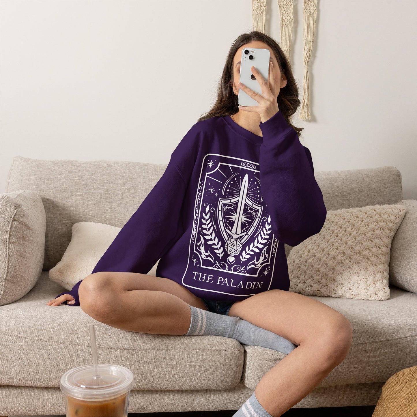 Paladin Tarot Card Gildan Sweatshirt Shirt | TTRPG Character Class Crewneck