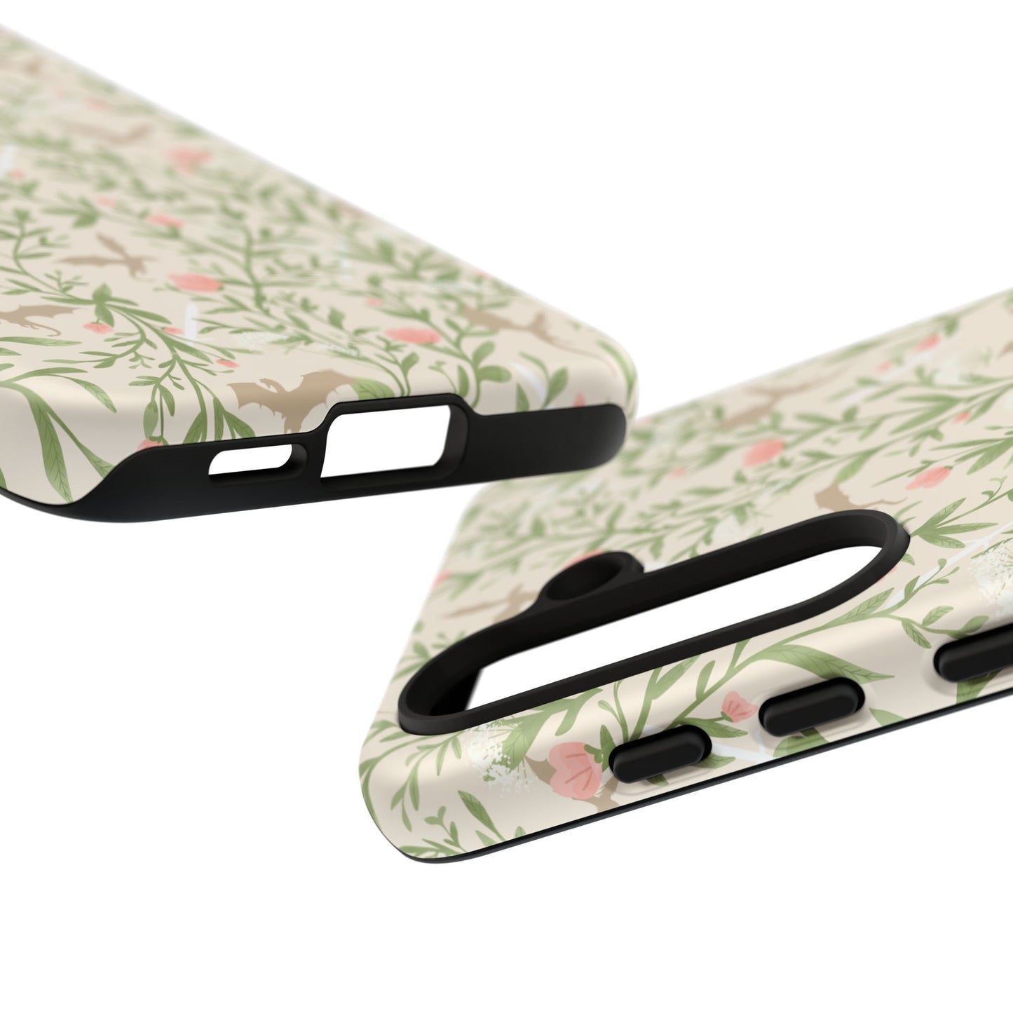 Fantasy Floral Dragons Tough Cases, Romantasy Reader Gift, Bookish Merch