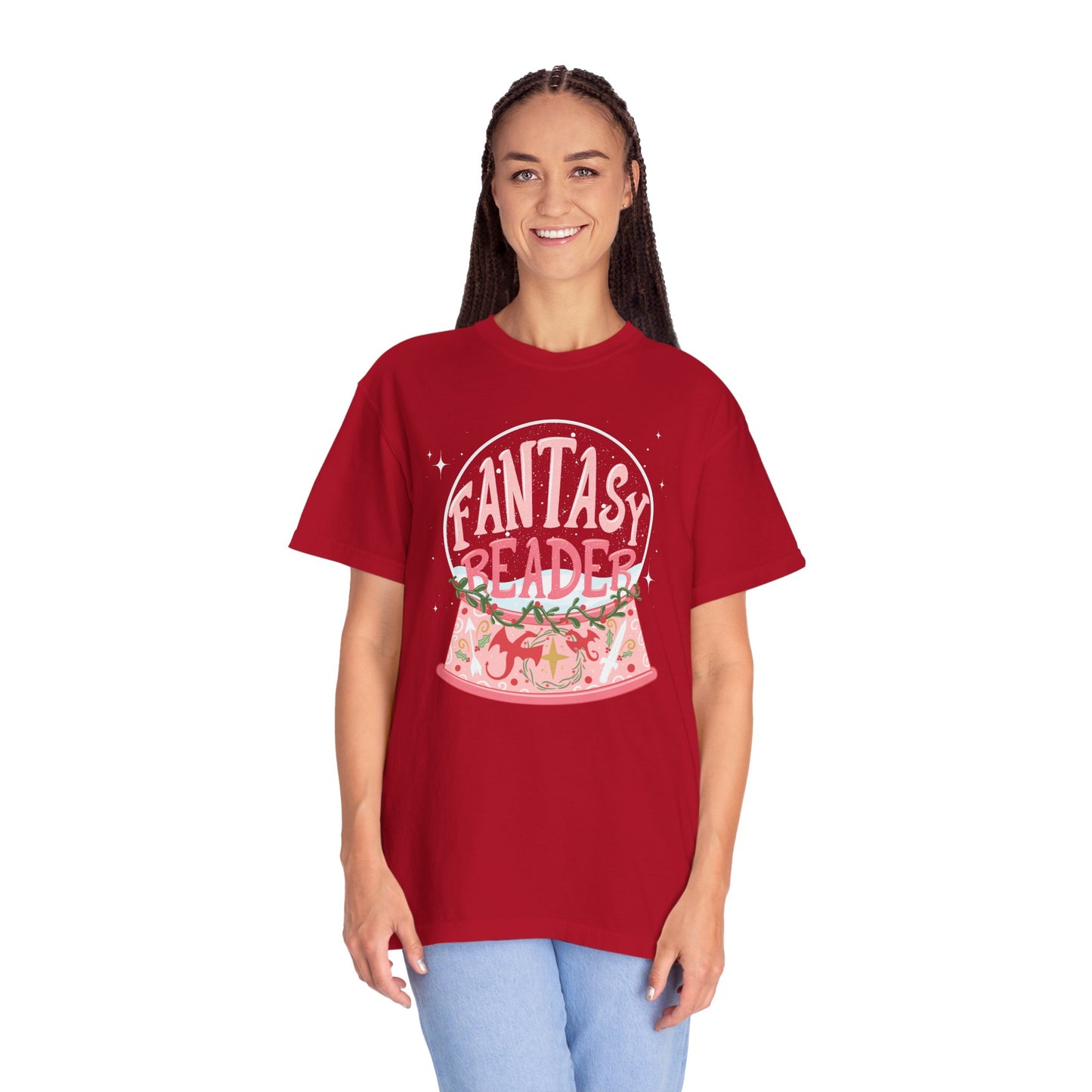 Fantasy Reader Snow Globe T-Shirt | Book Lover Graphic Tee | Gift for Fantasy Readers