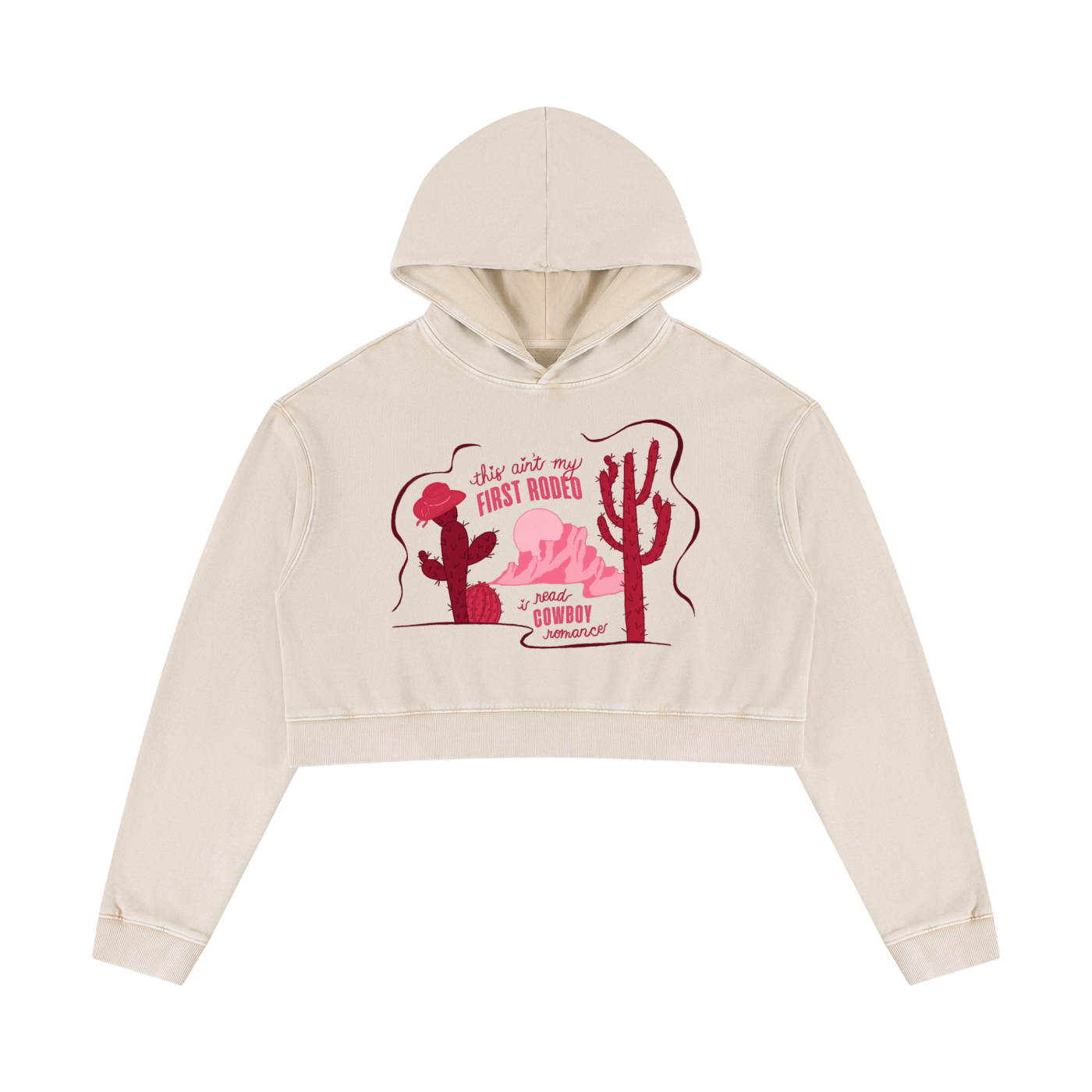 This Ain’t My First Rodeo Mineral Washed Cropped Hoodie | Cowboy Romance Hoodie | Western Romance Reader Crop Sweatshirt