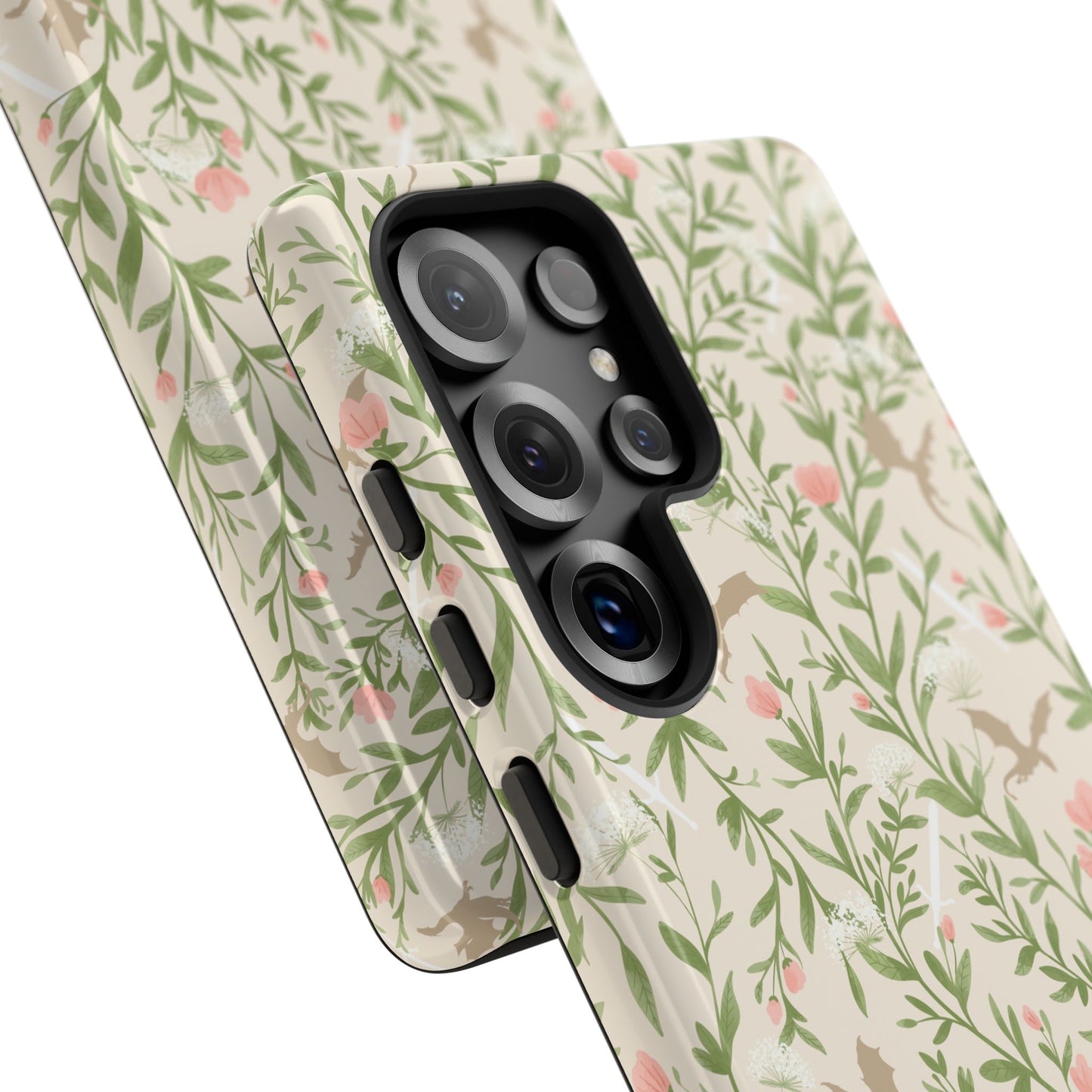 Fantasy Floral Dragons Tough Cases, Romantasy Reader Gift, Bookish Merch