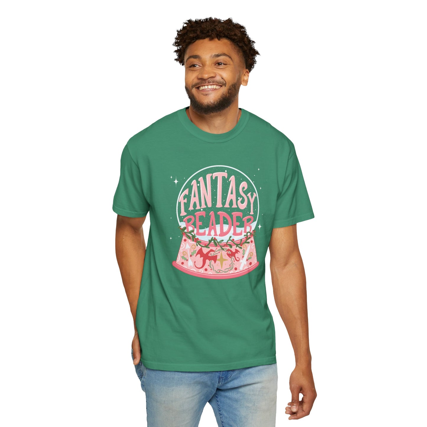 Fantasy Reader Snow Globe T-Shirt | Book Lover Graphic Tee | Gift for Fantasy Readers