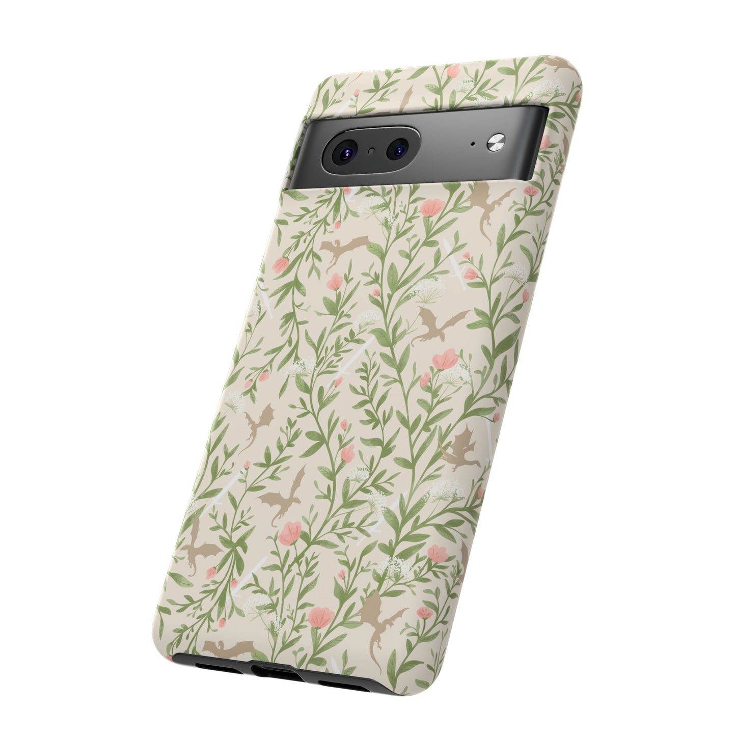 Fantasy Floral Dragons Tough Cases, Romantasy Reader Gift, Bookish Merch